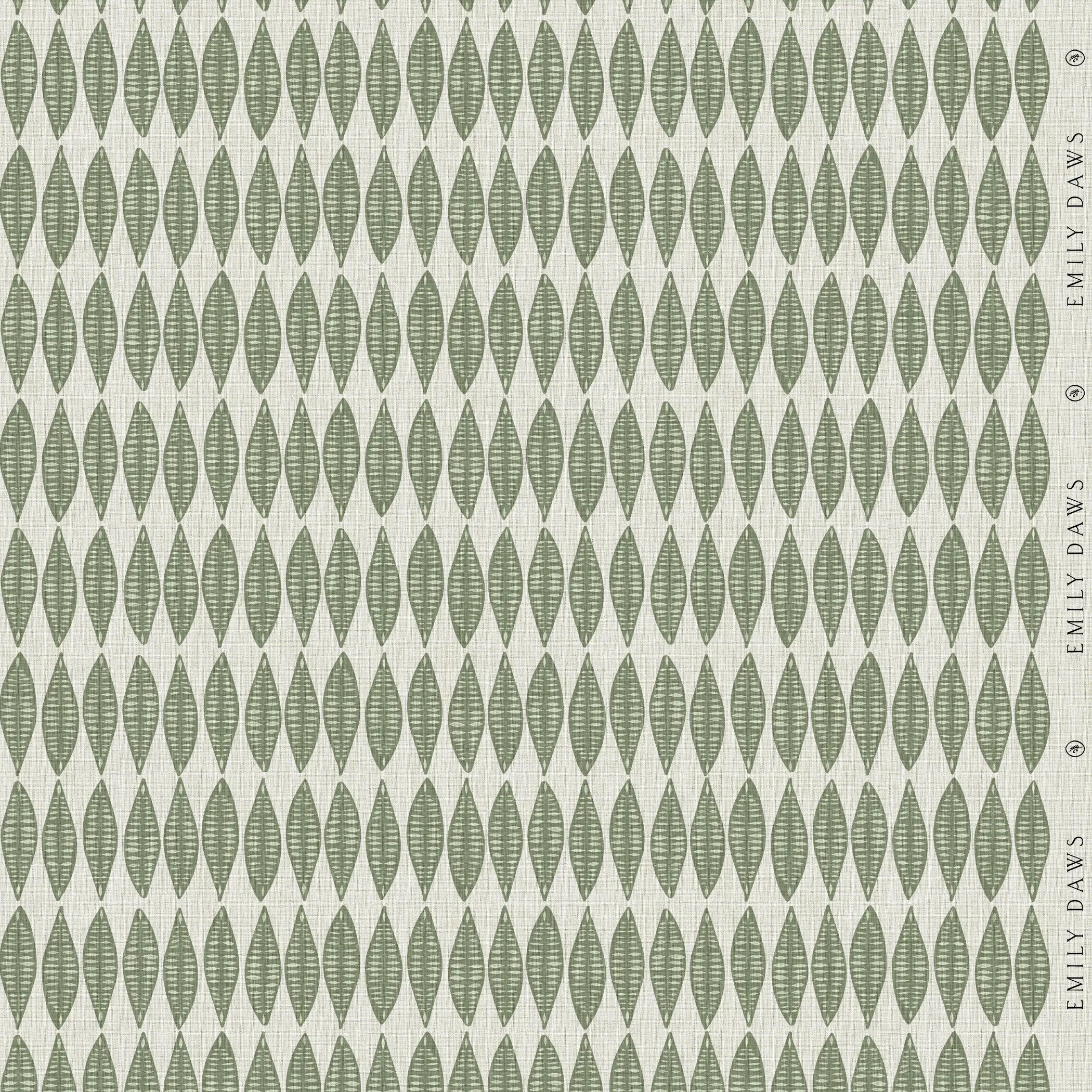Leaflette Peridot fabric by Emily Daws — Flora Collection, available by the yard for drapery and upholstery