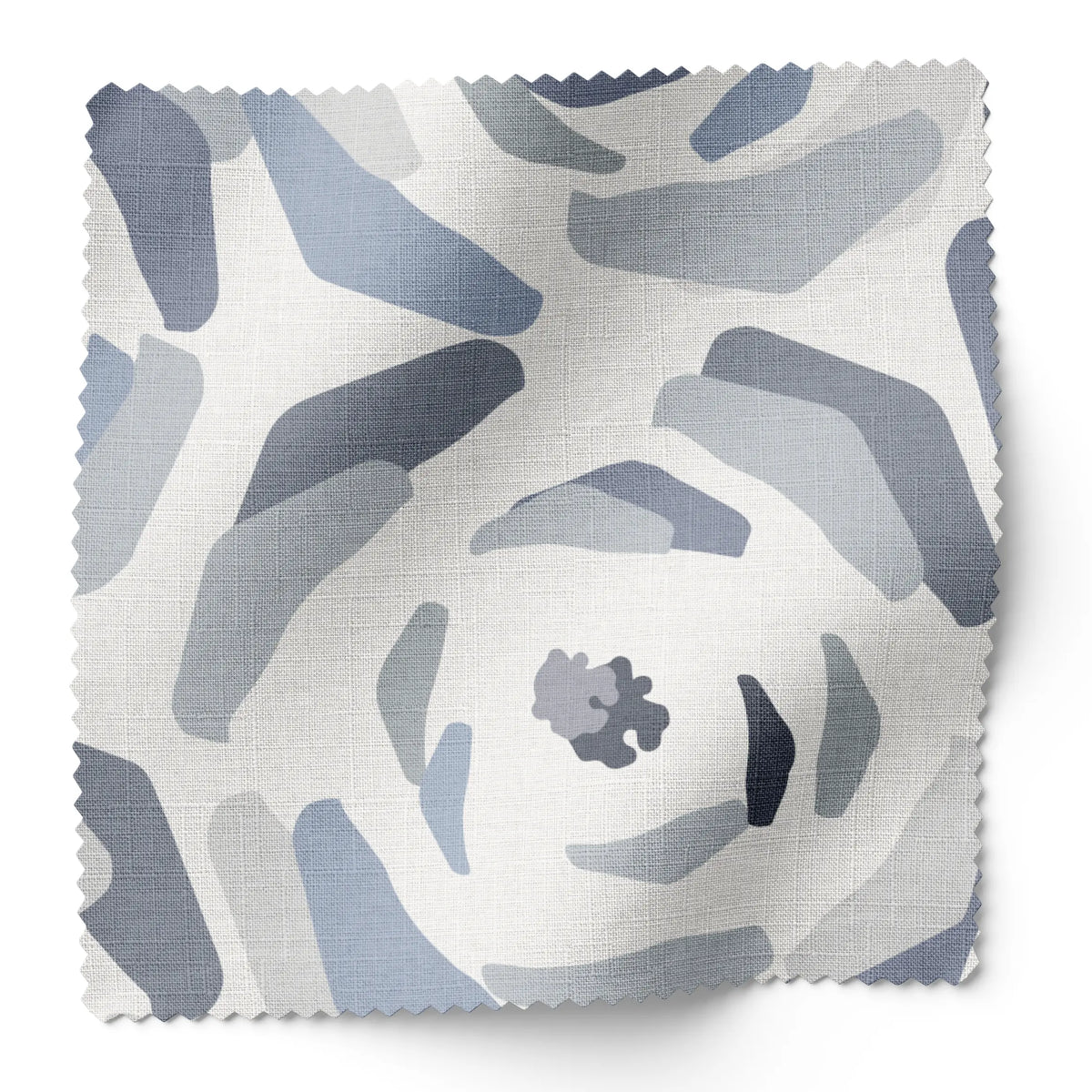 Magnolia fabric swatch in Slate by Emily Daws — 6x6 Belgian linen sample, Charleston Collection