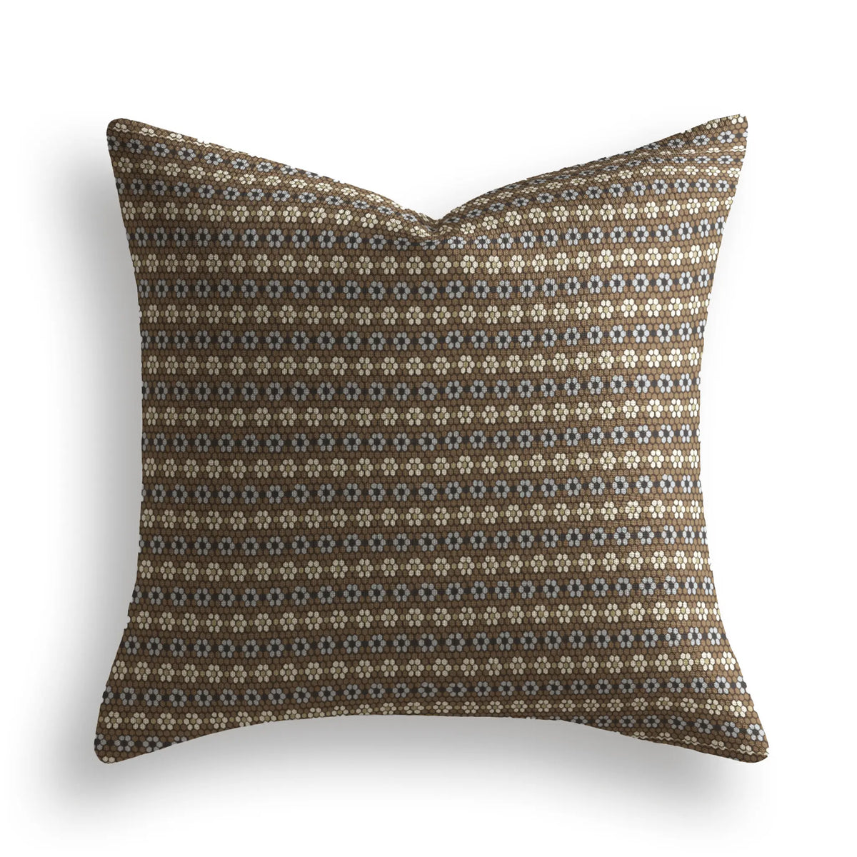 Nectar Throw Pillow in Walnut by Emily Daws — Fauna Collection, made-to-order on woven upholstery fabric