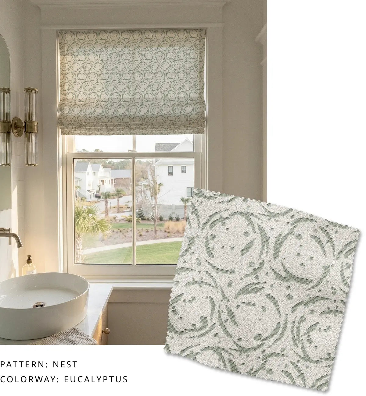 Nest Fabric in Eucalyptus