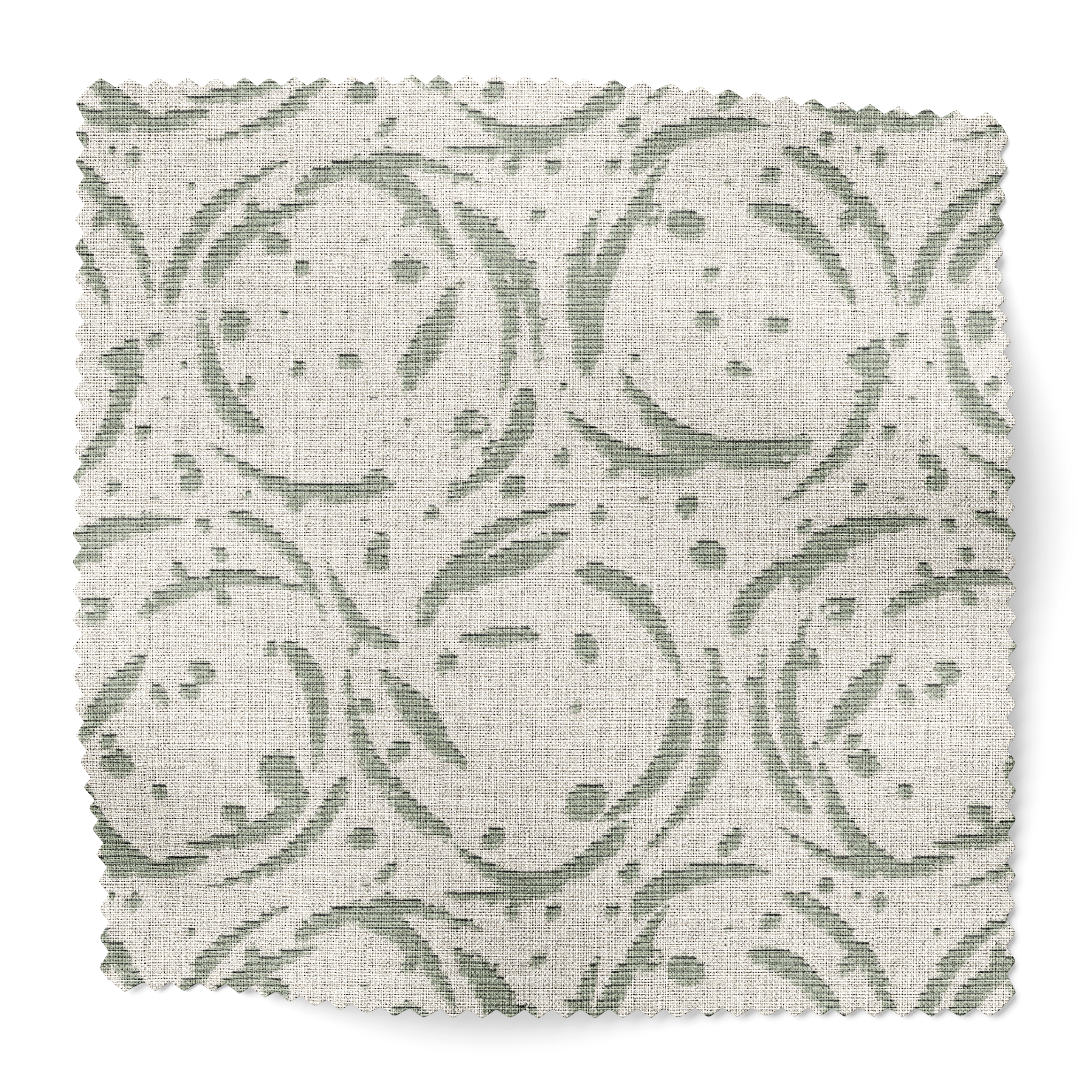 Nest fabric swatch in Eucalyptus by Emily Daws β 6x6 Belgian linen sample, Fauna Collection