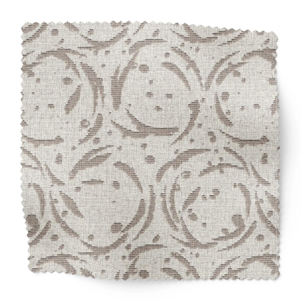 Nest fabric swatch in Nutmeg by Emily Daws — 6x6 Belgian linen sample, Fauna Collection