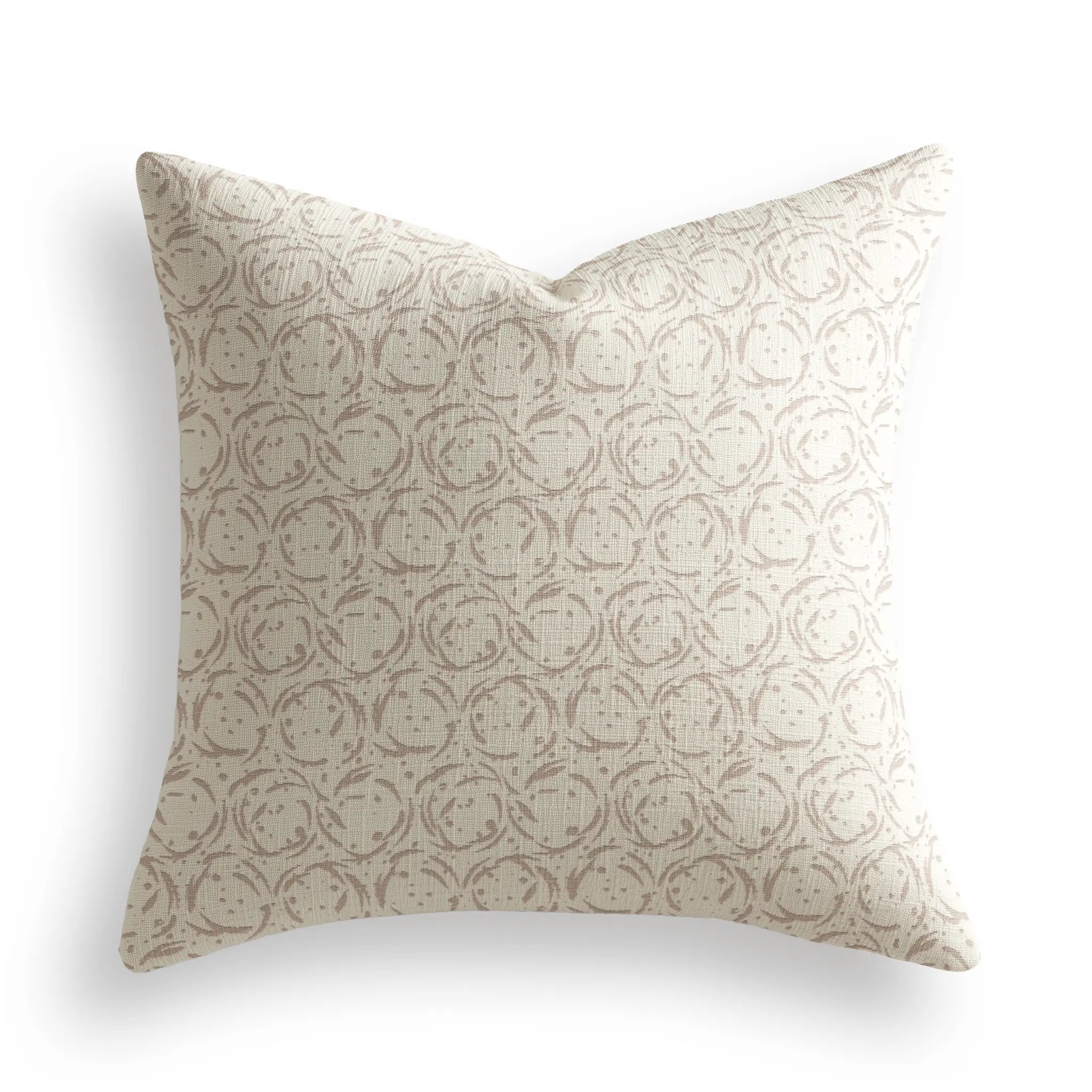 Nest Throw Pillow in Nutmeg by Emily Daws — Fauna Collection, made-to-order on Belgian linen