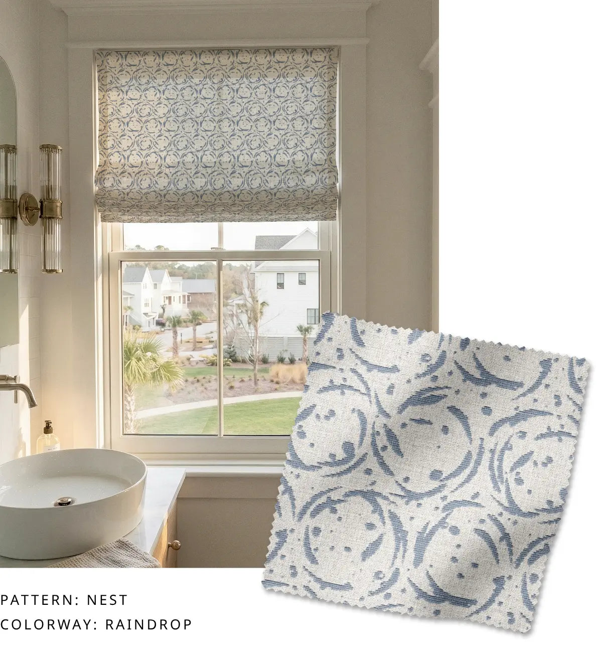Nest Fabric in Raindrop