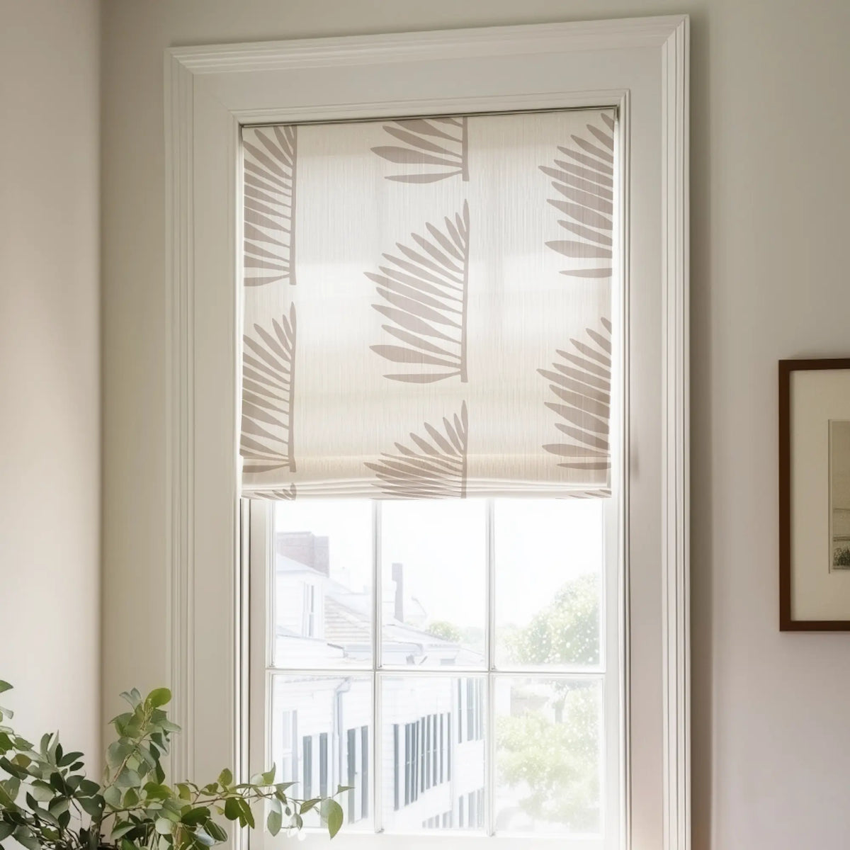 Palmetto fabric in Clay by Emily Daws styled in an interior — Charleston Collection