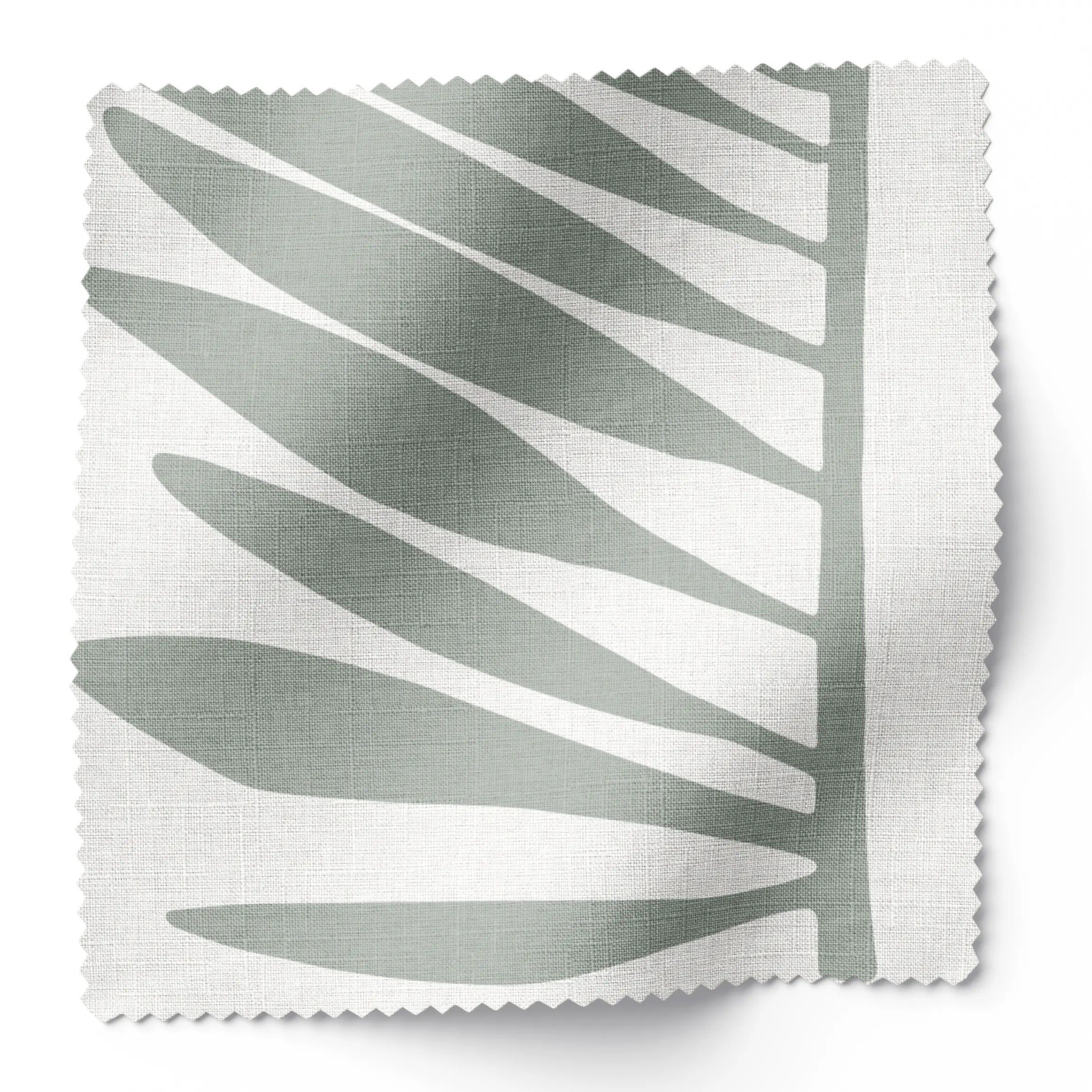Palmetto fabric swatch in Leaf by Emily Daws — 6x6 Belgian linen sample, Charleston Collection