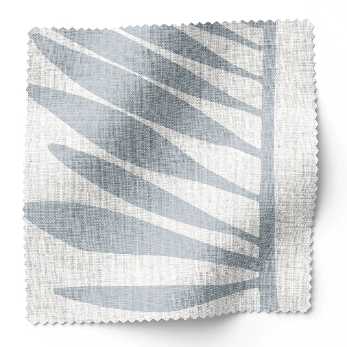 Palmetto fabric swatch in Sea by Emily Daws — 6x6 Belgian linen sample, Charleston Collection
