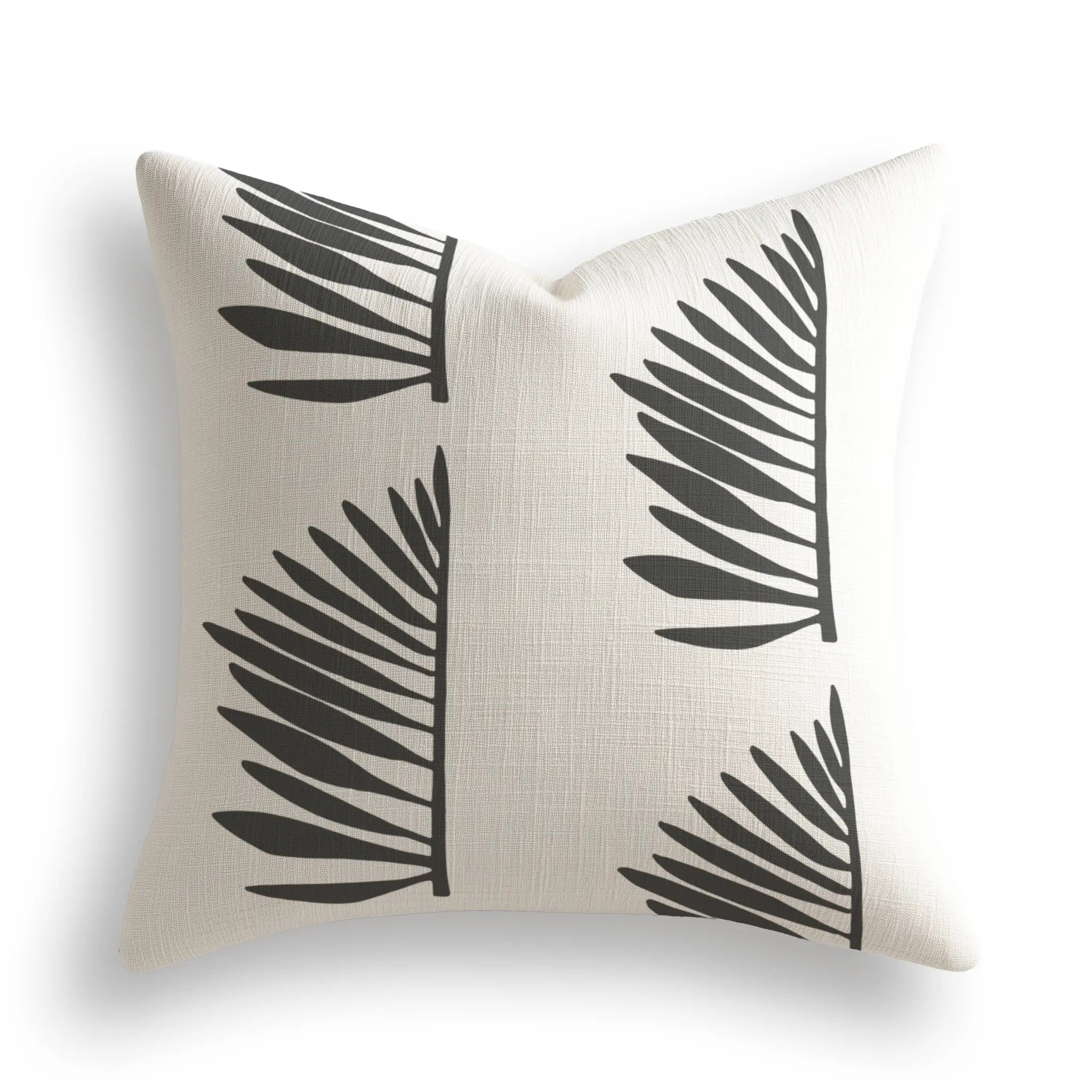 Palmetto Throw Pillow in Jet by Emily Daws — Charleston Collection, made-to-order on Belgian linen