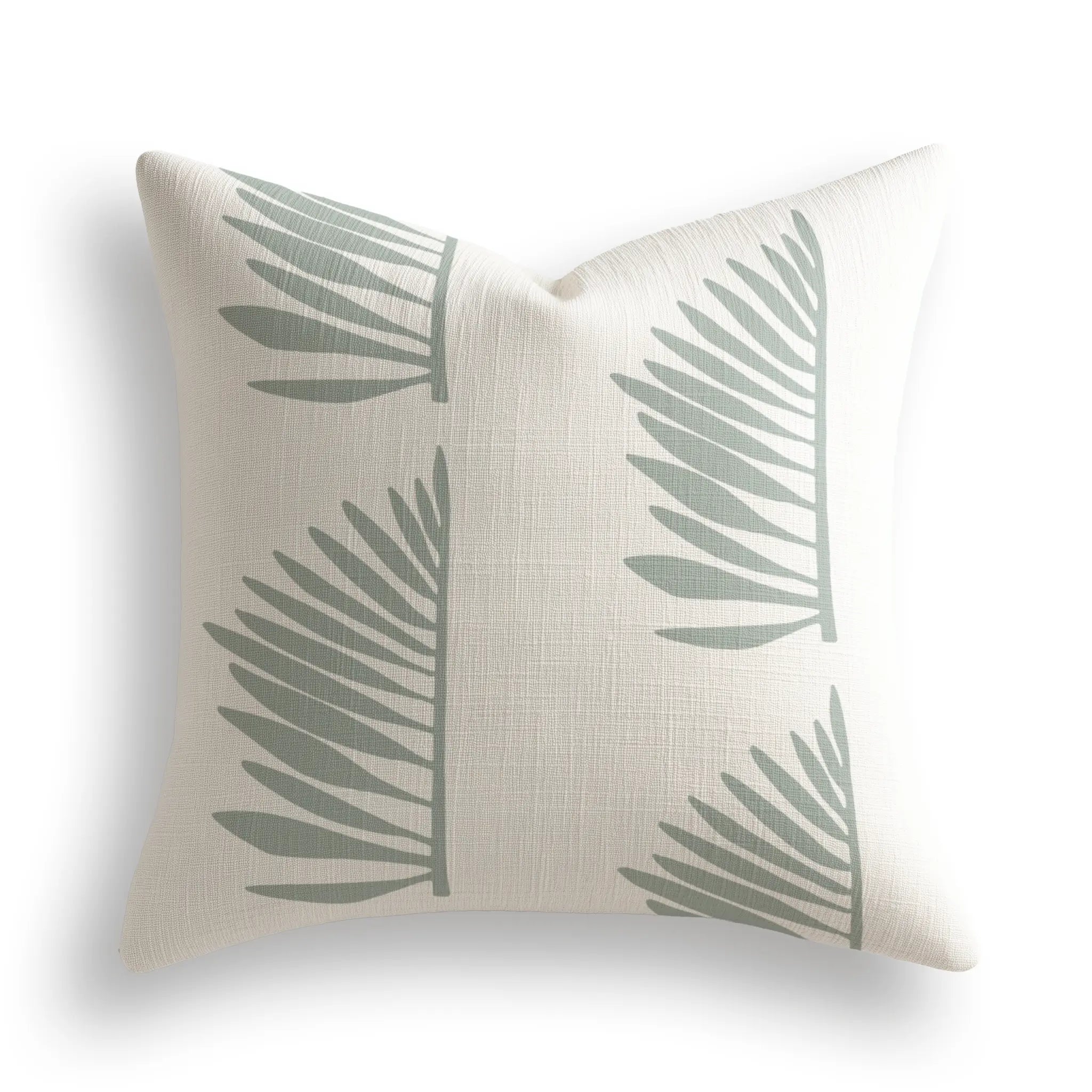 Palmetto Throw Pillow in Leaf by Emily Daws — Charleston Collection, made-to-order on Belgian linen