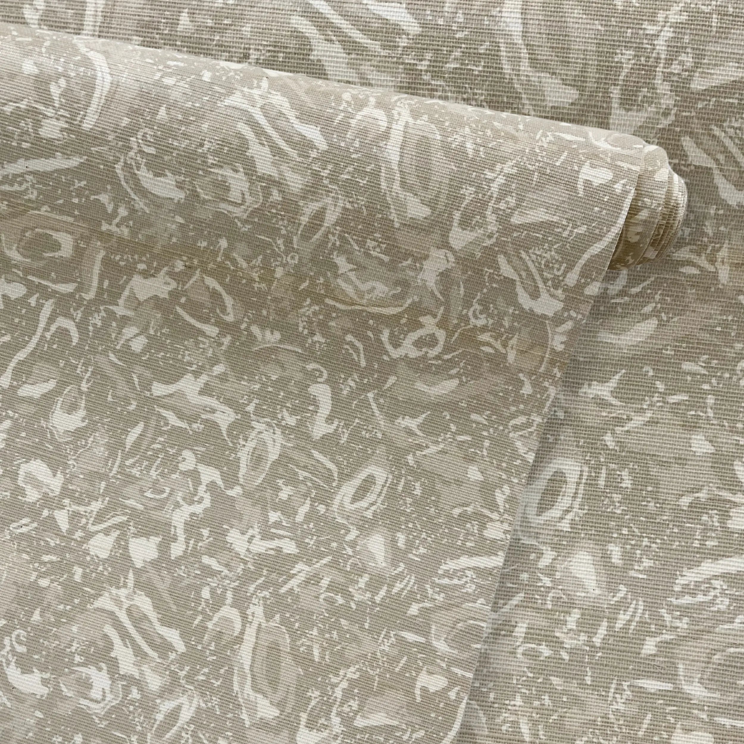 River Reef wallpaper in Natural by Emily Daws – product view of repeating motif for interior walls
