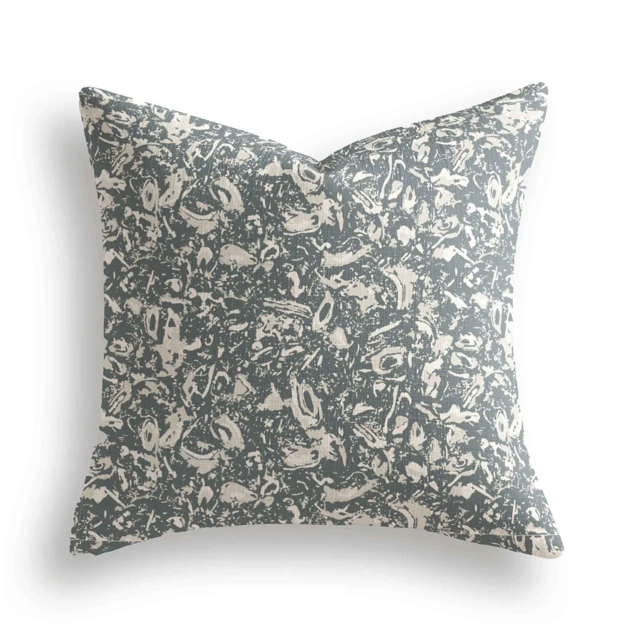 River Reef Throw Pillow in Navy by Emily Daws — Waterways Collection, made-to-order on Belgian linen