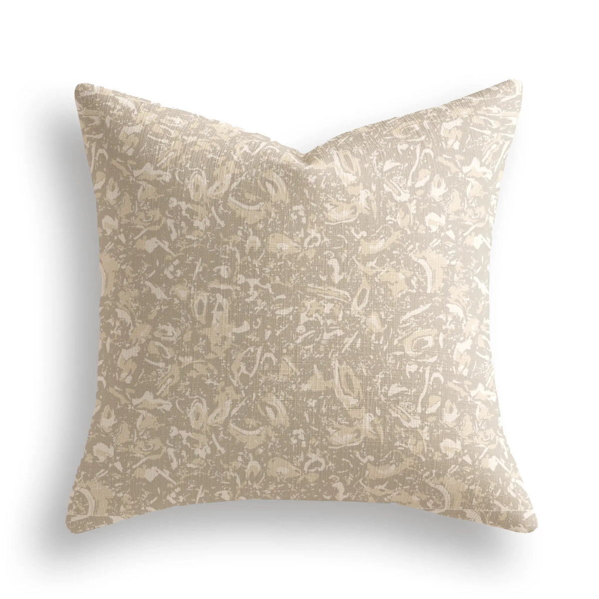 River Reef Throw Pillow in Raffia by Emily Daws — Waterways Collection, made-to-order on Belgian linen