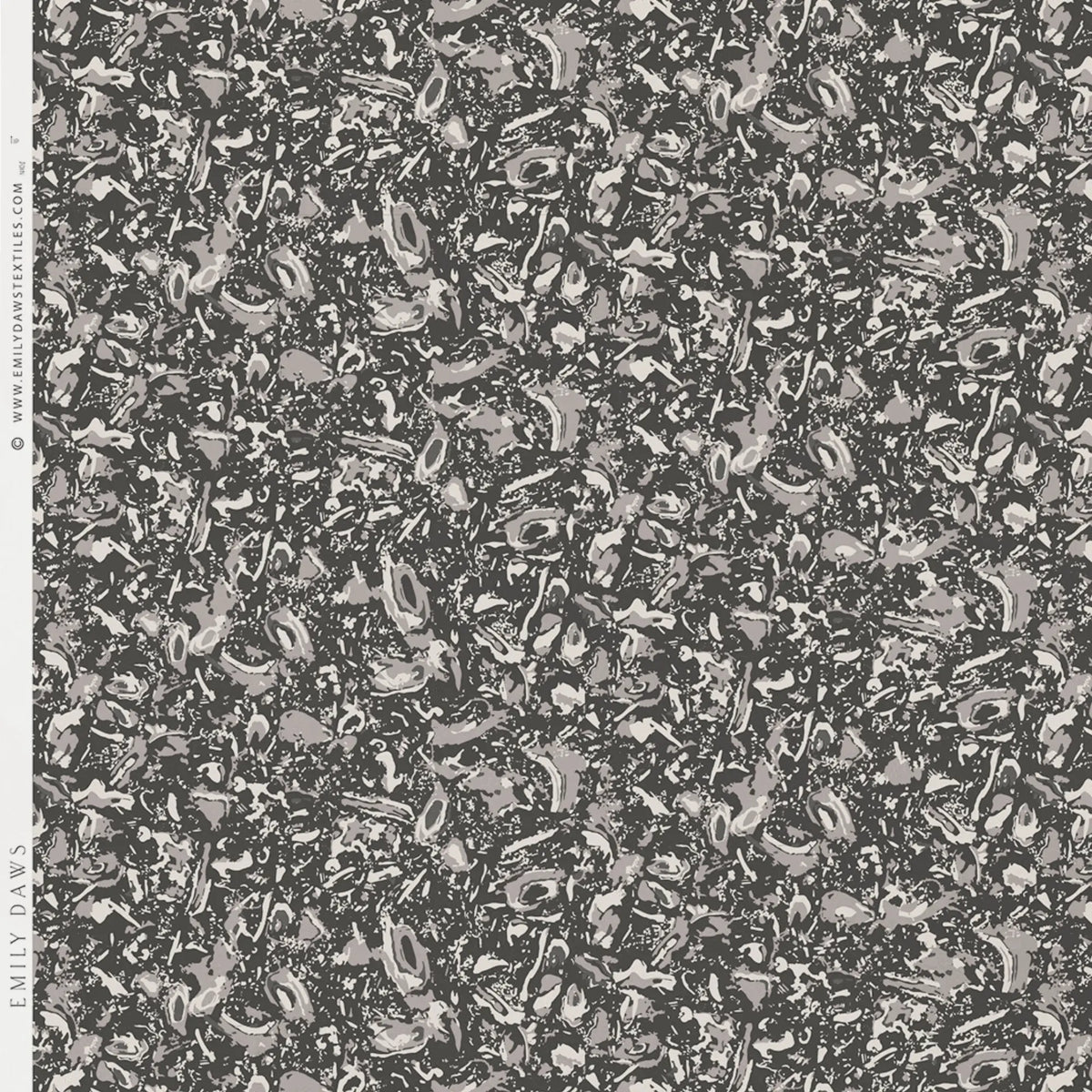River Reef wallpaper in Coal by Emily Daws – product view of repeating motif for interior walls