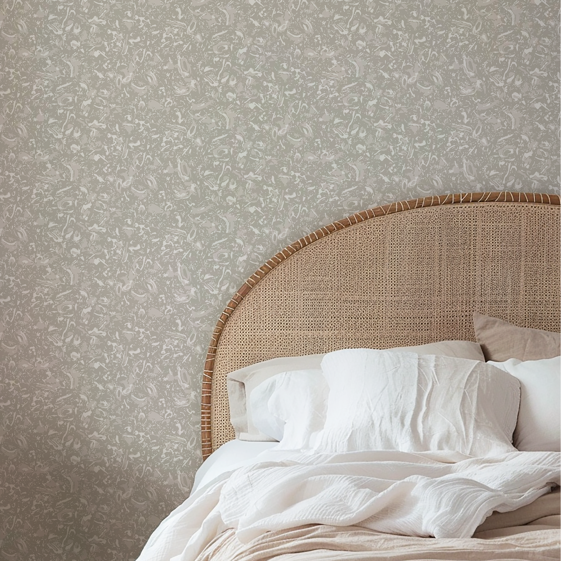 River Reef wallpaper in Pearl styled by Emily Daws β shown in a Charleston home entryway