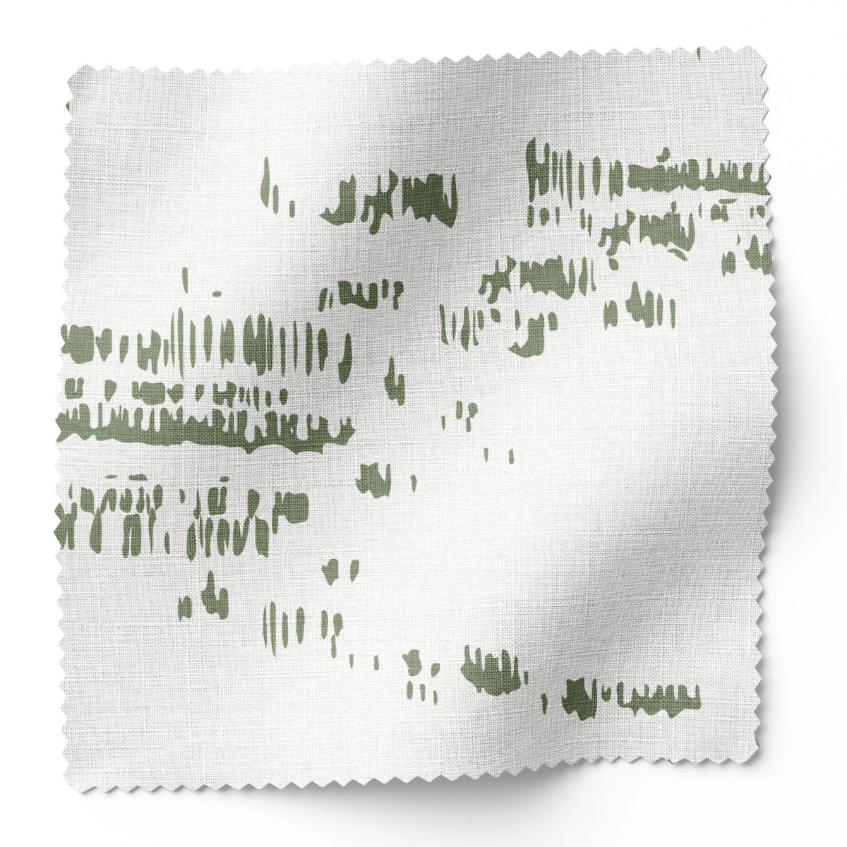 Salt Marsh fabric swatch in Cypress by Emily Daws — 6x6 Belgian linen sample, Waterways Collection