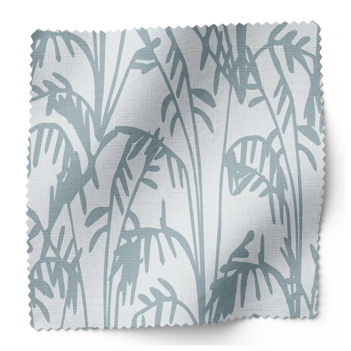 Seabrook fabric swatch in Aqua by Emily Daws — 6x6 Belgian linen sample, Sea Island Collection