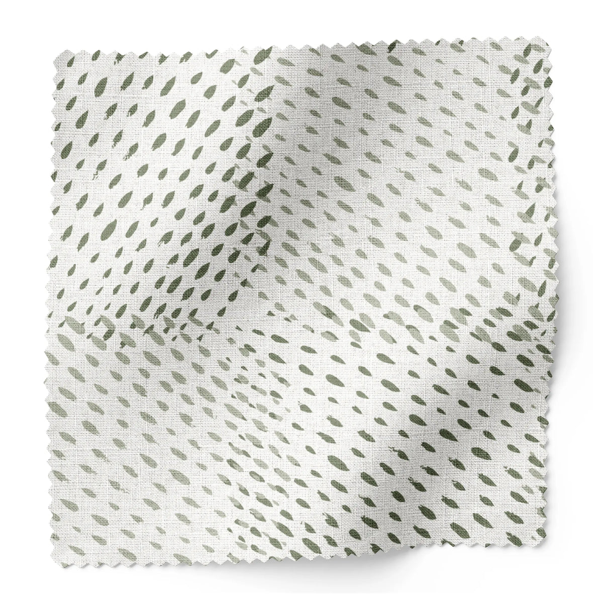 Speckled Check fabric swatch in Cactus by Emily Daws — 6x6 Belgian linen sample, Fauna Collection