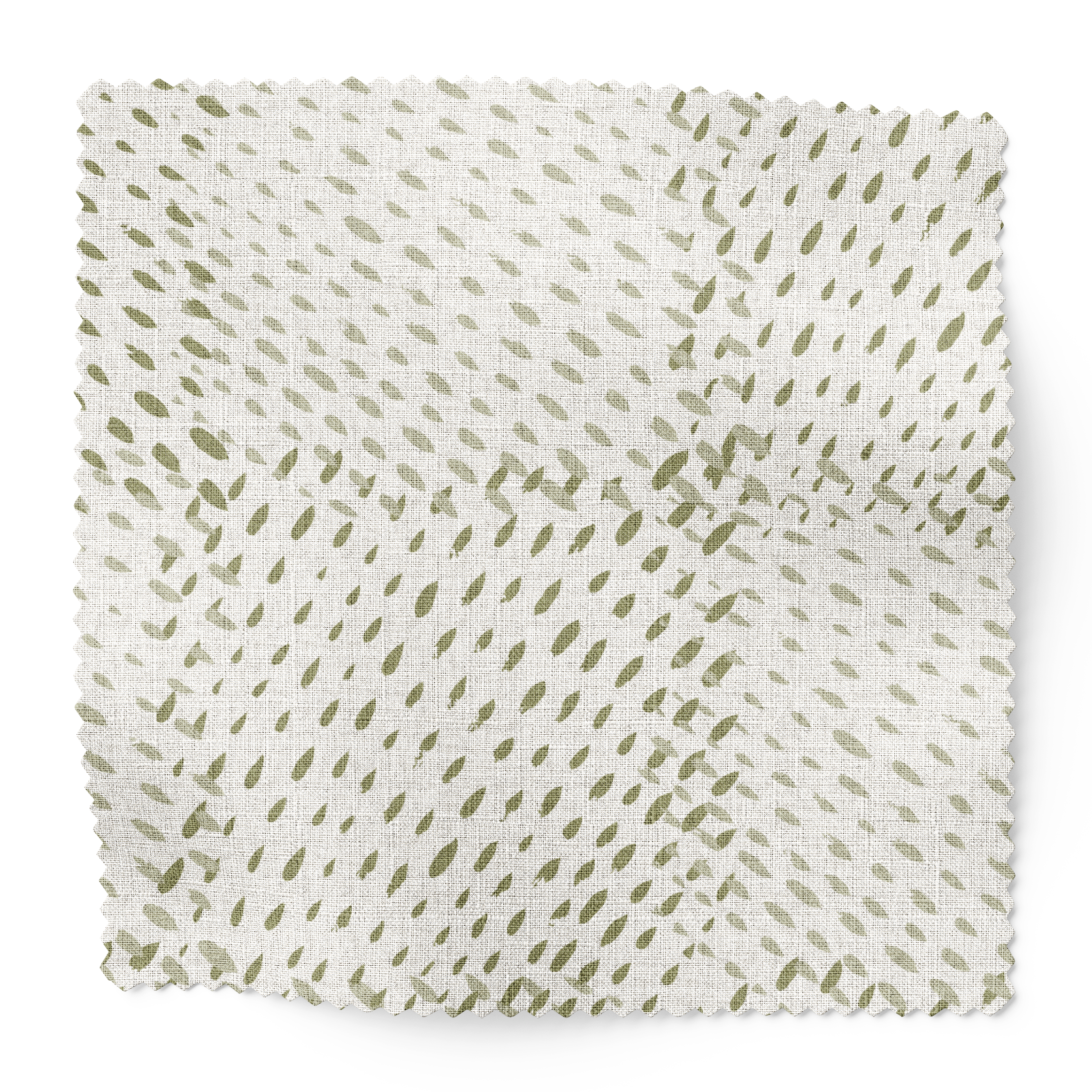 Speckled Check fabric swatch in Chive by Emily Daws β 6x6 Belgian linen sample, Fauna Collection