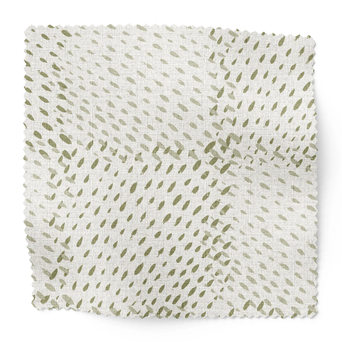 Speckled Check fabric swatch in Chive by Emily Daws — 6x6 Belgian linen sample, Fauna Collection