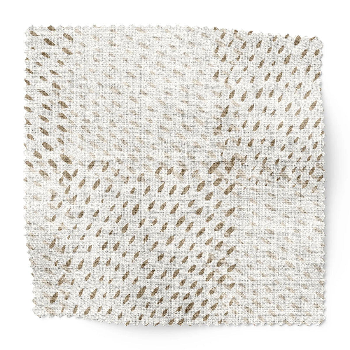 Speckled Check fabric swatch in Oak by Emily Daws — 6x6 Belgian linen sample, Fauna Collection