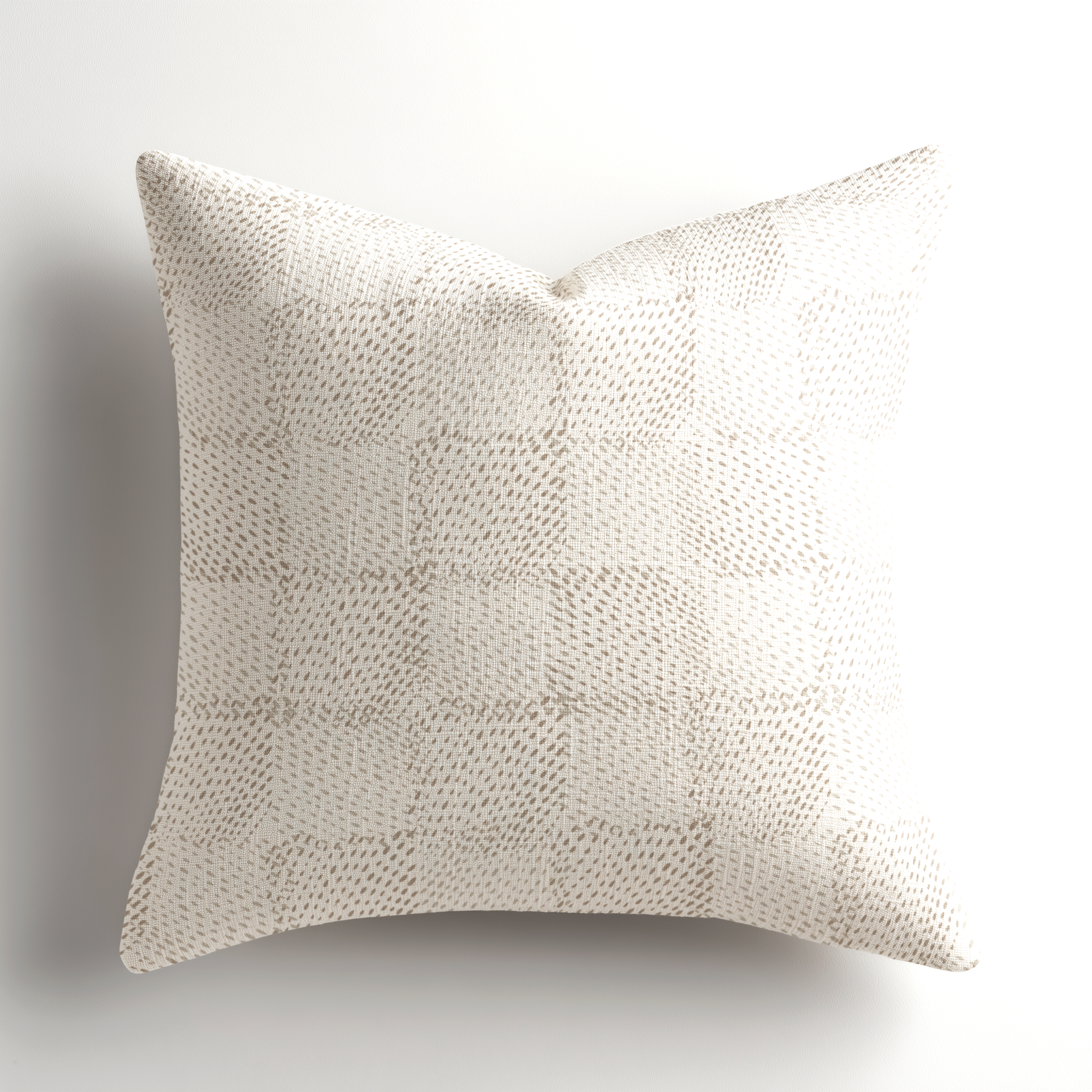 Premium artful accent pillow in Speckled Check Sesame by Emily Daws, a small-batch, Charleston-made designer throw pillow crafted for luxury interiors and professional designers.
