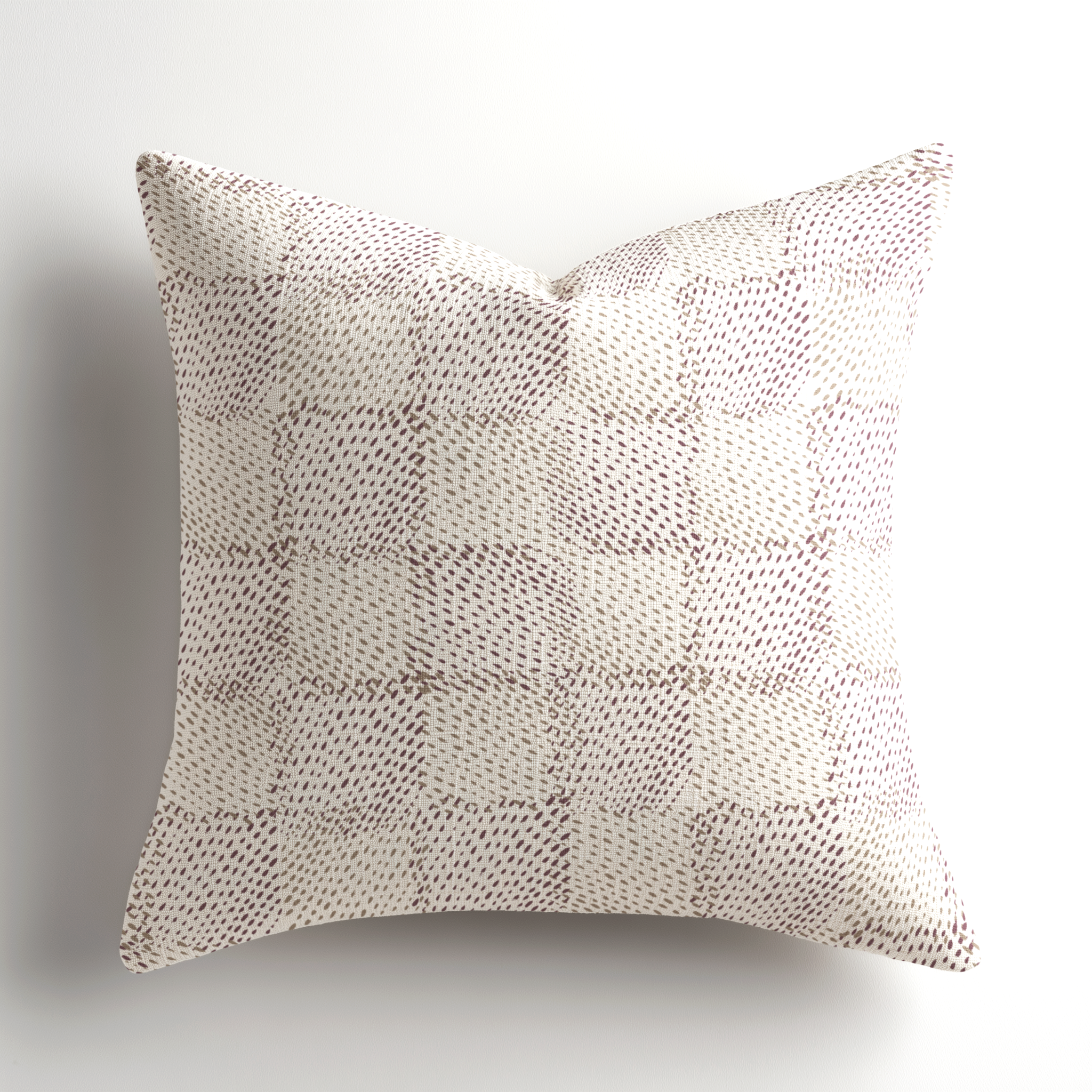 Made-in-the-USA linen throw pillow by Emily Daws in Speckled Check Sorbet, a boutique textiles selection for interior designers seeking southern inspired, small-batch accents.