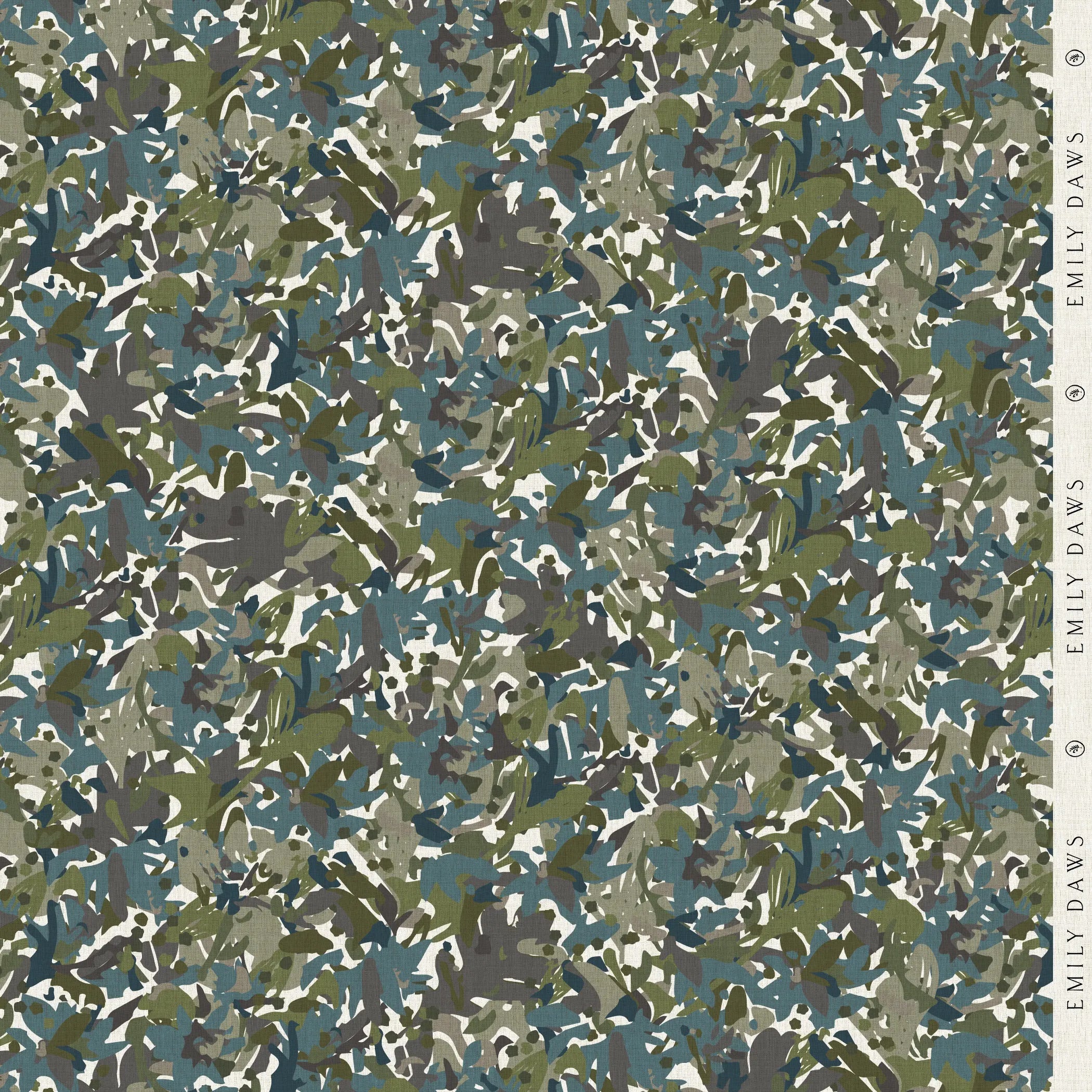 Thicket Emerald fabric by Emily Daws — Flora Collection, available by the yard for drapery and upholstery