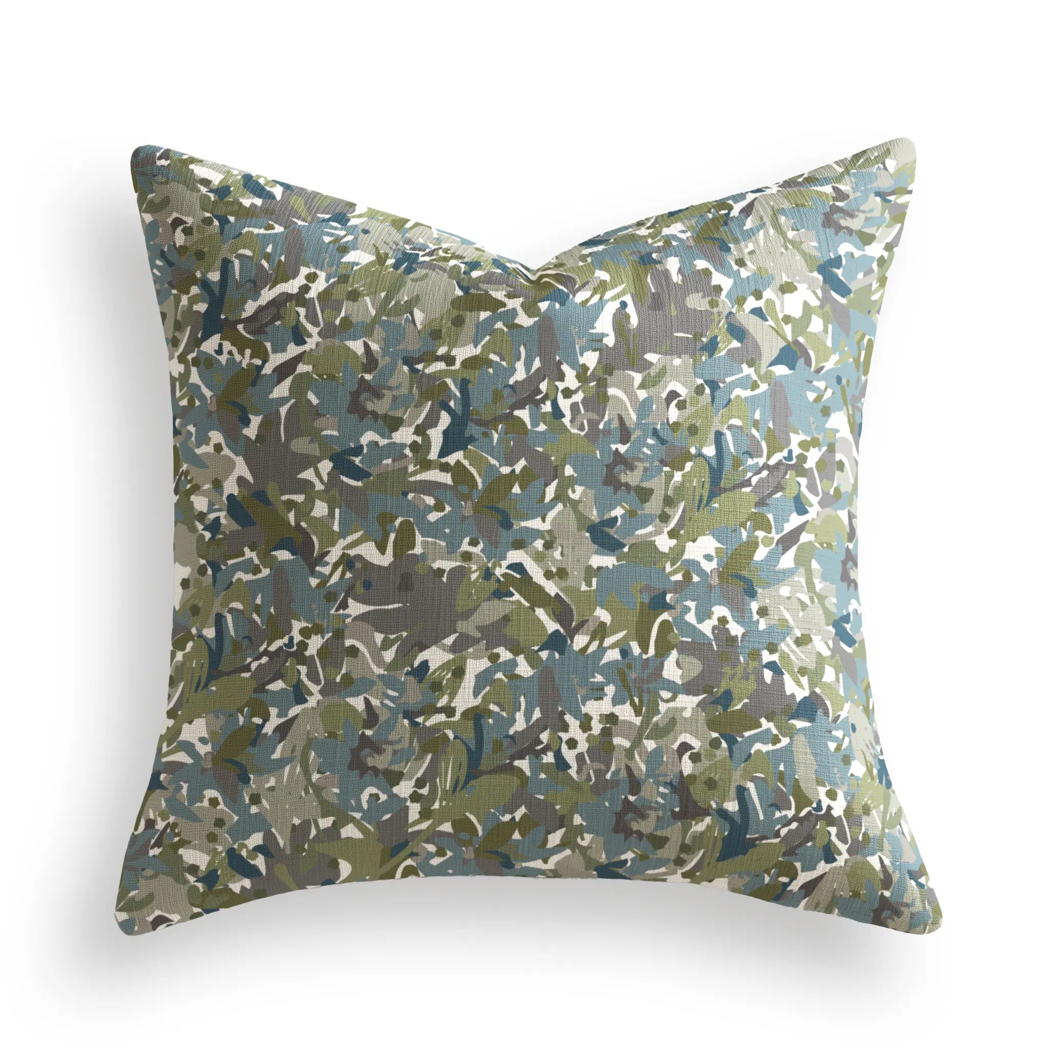 Thicket Throw Pillow in Emerald by Emily Daws — Flora Collection, made-to-order on Belgian linen