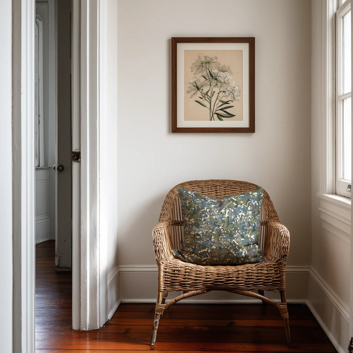 Emily Daws Thicket pillows in Emerald β original pattern, feather and down insert