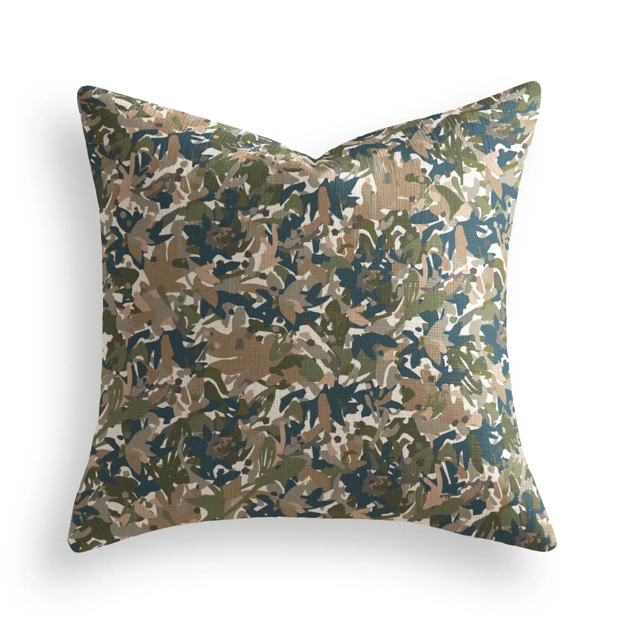 Thicket Throw Pillow in Olive by Emily Daws β Flora Collection, made-to-order on Belgian linen