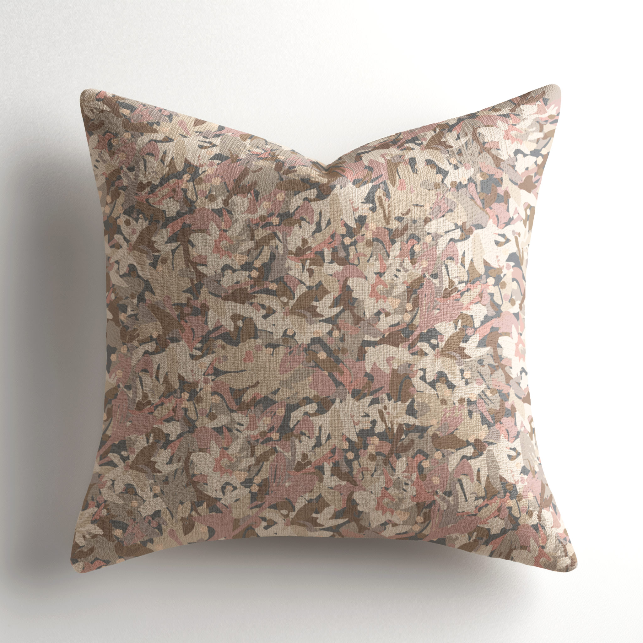 Premium linen throw pillow in Thicket Rouge by Emily Daws, a southern inspired, boutique textiles accent designed for interior designers seeking made-in-the-USA soft goods.