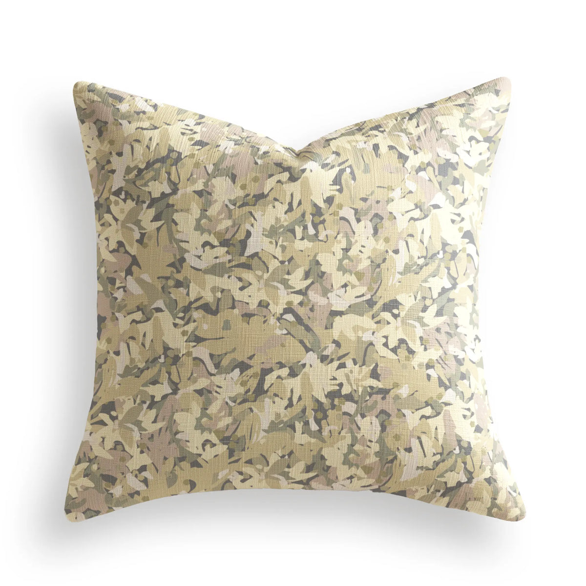 Thicket Throw Pillow in Sundrop by Emily Daws — Flora Collection, made-to-order on Belgian linen