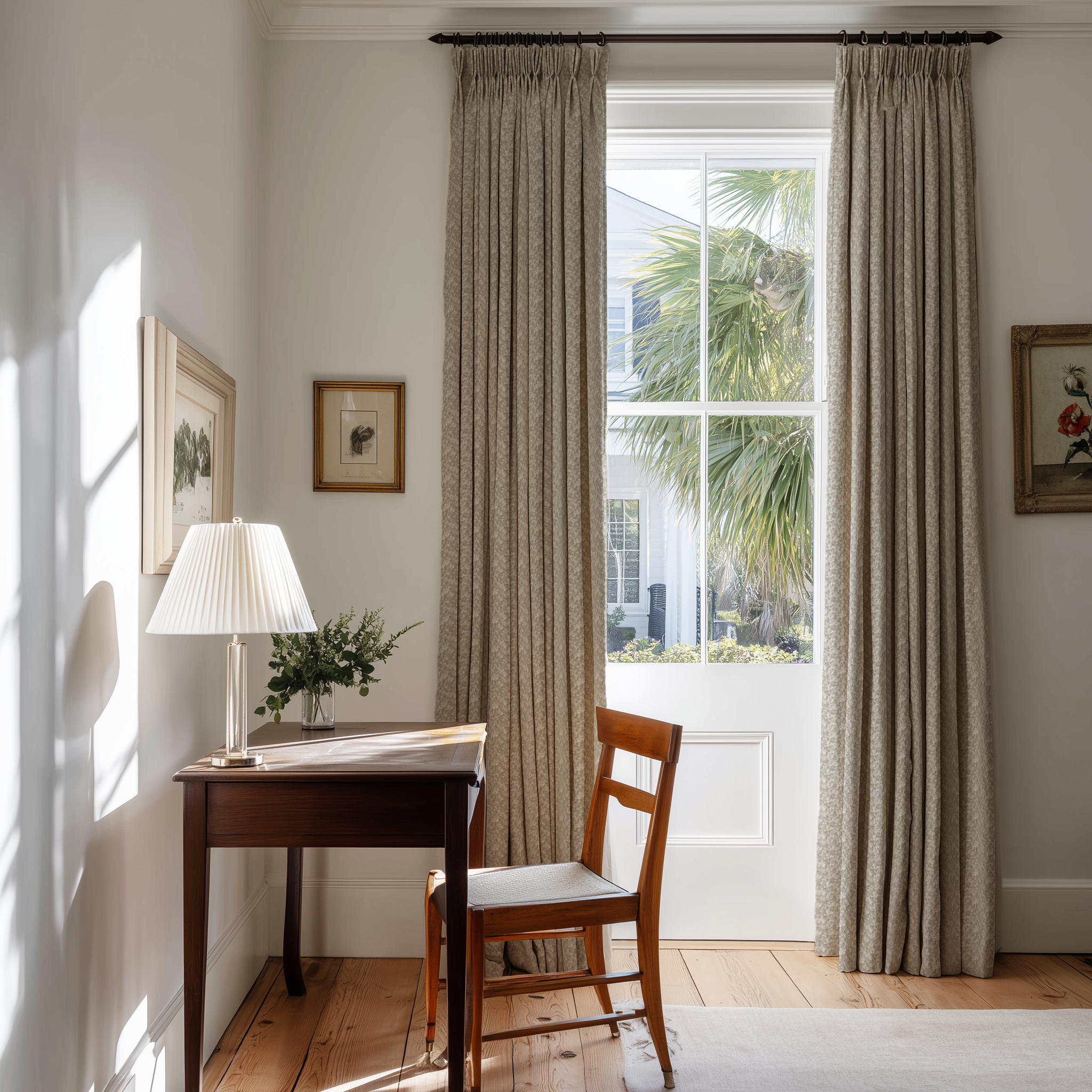Tortoise fabric in Morel by Emily Daws styled in an interior — Fauna Collection