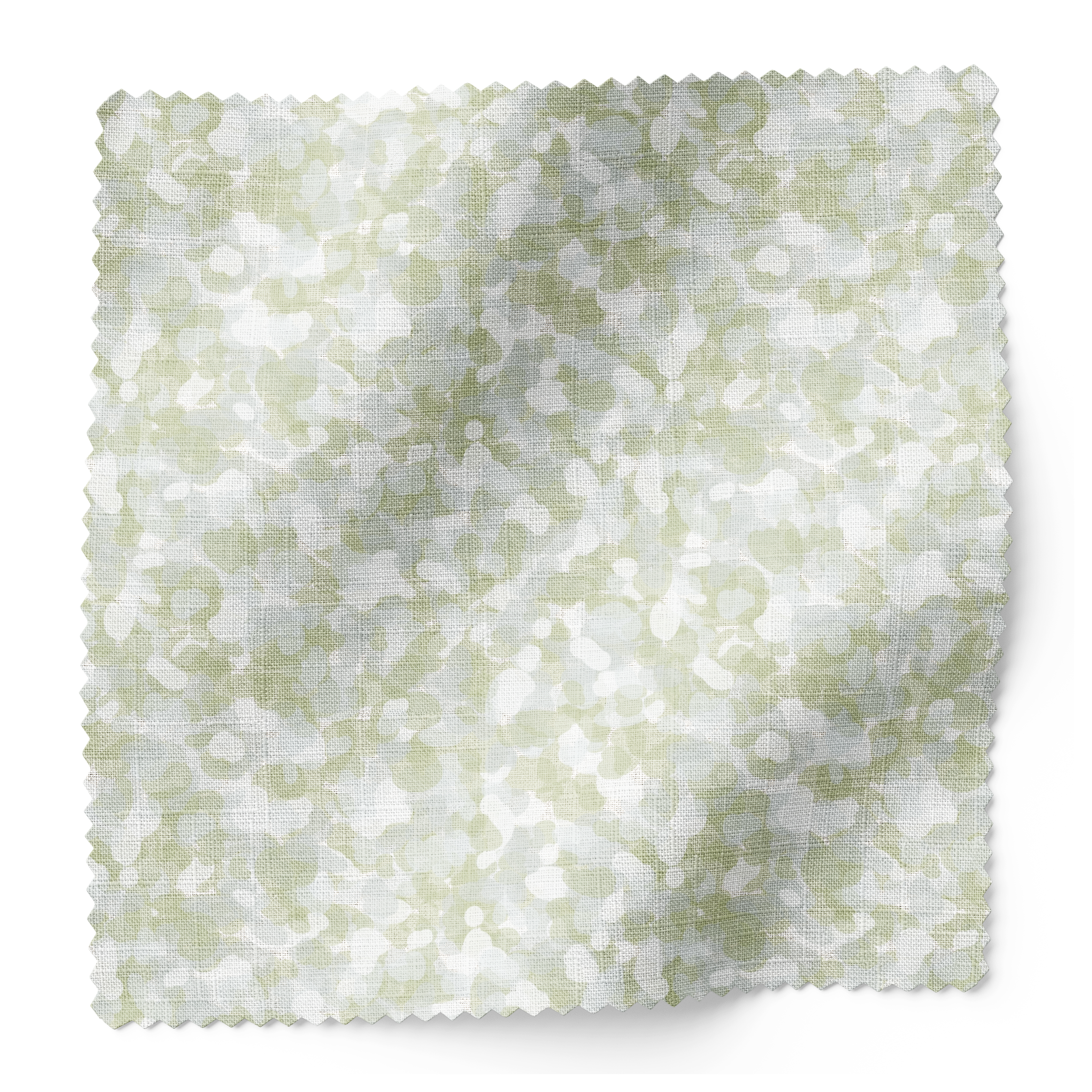 Tortoise fabric swatch in Honeydew by Emily Daws — 6x6 Belgian linen sample, Fauna Collection