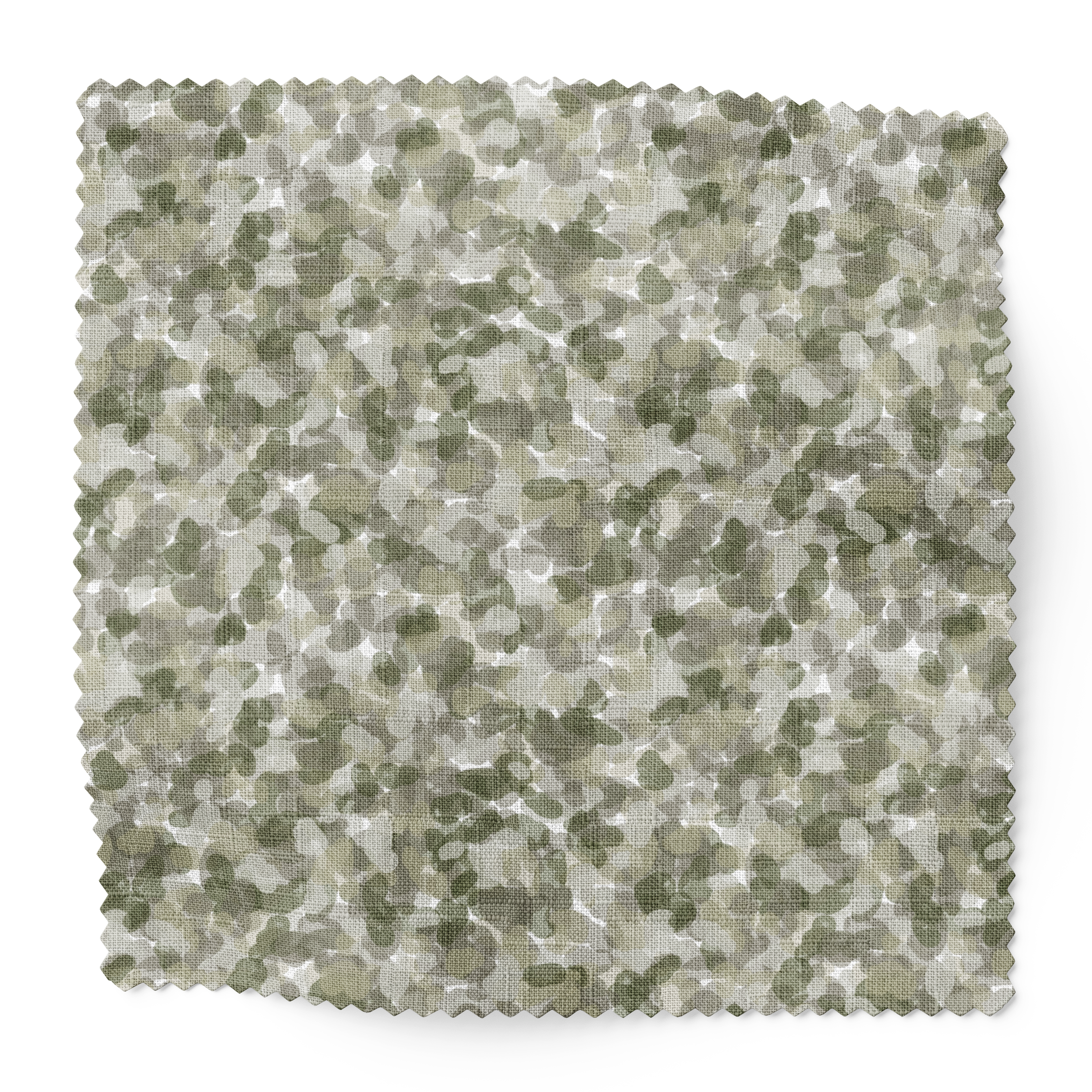 Tortoise fabric swatch in Thyme by Emily Daws β 6x6 Belgian linen sample, Fauna Collection