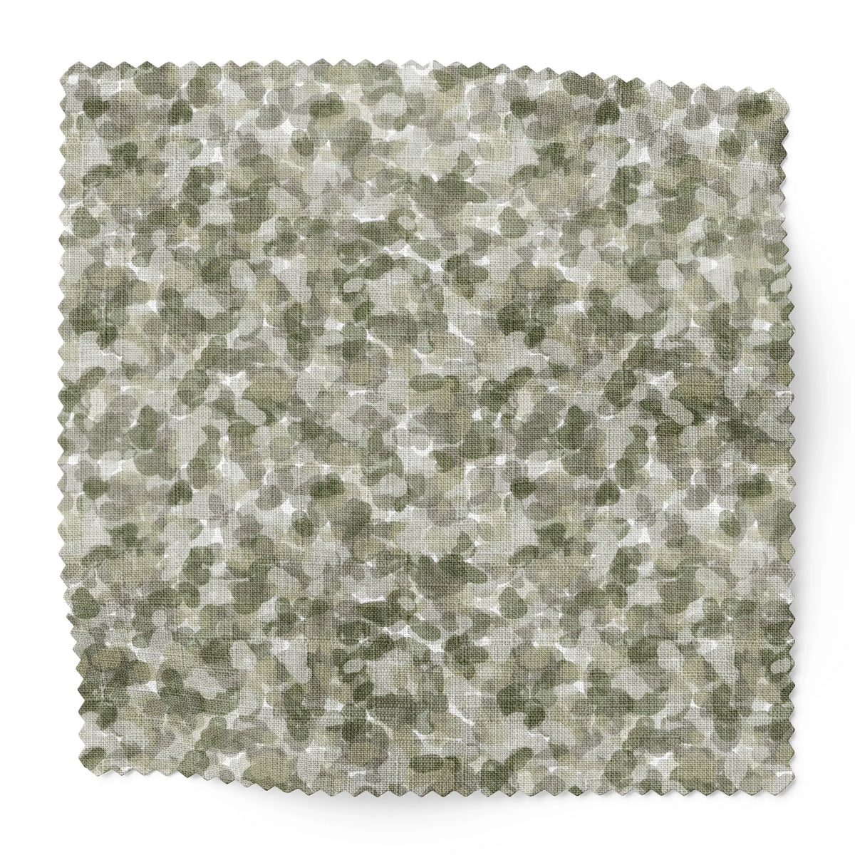Tortoise fabric swatch in Thyme by Emily Daws — 6x6 Belgian linen sample, Fauna Collection