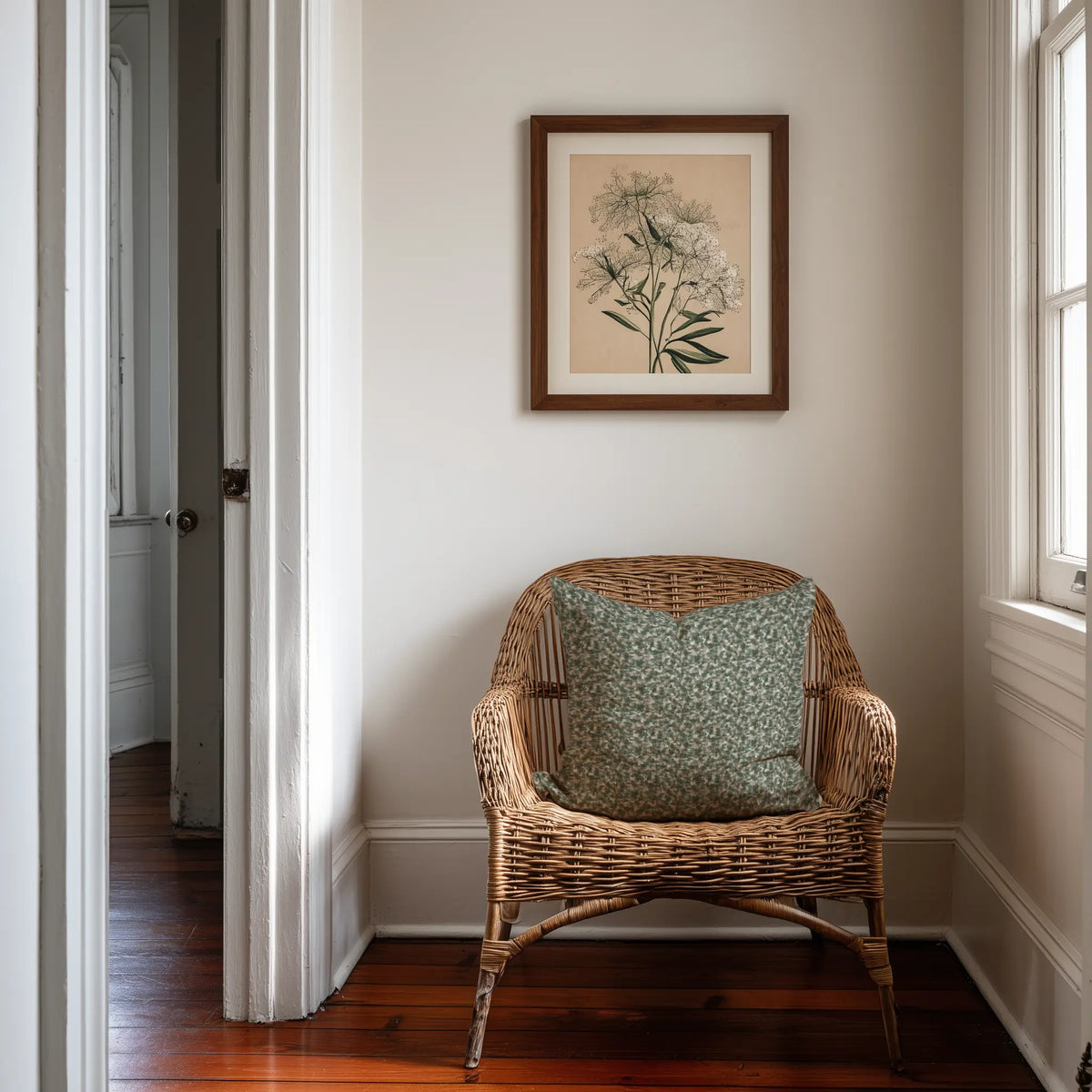 Tortoise fabric in Fig by Emily Daws styled in an interior — Fauna Collection