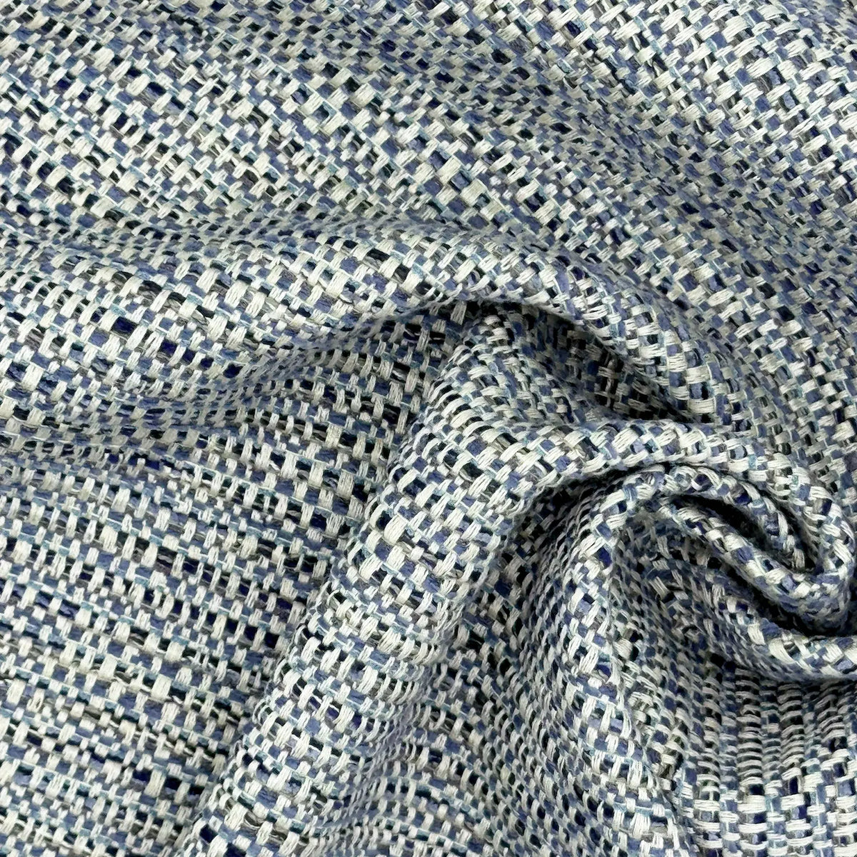 Tweed Fabric in Bluebird