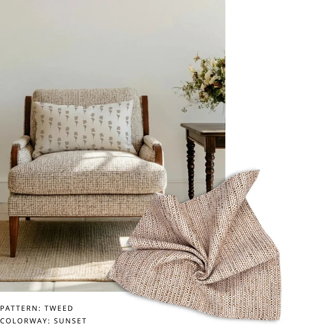 Tweed Fabric in Sunset