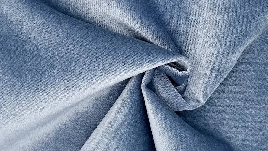 Blue fabric square on a white background
