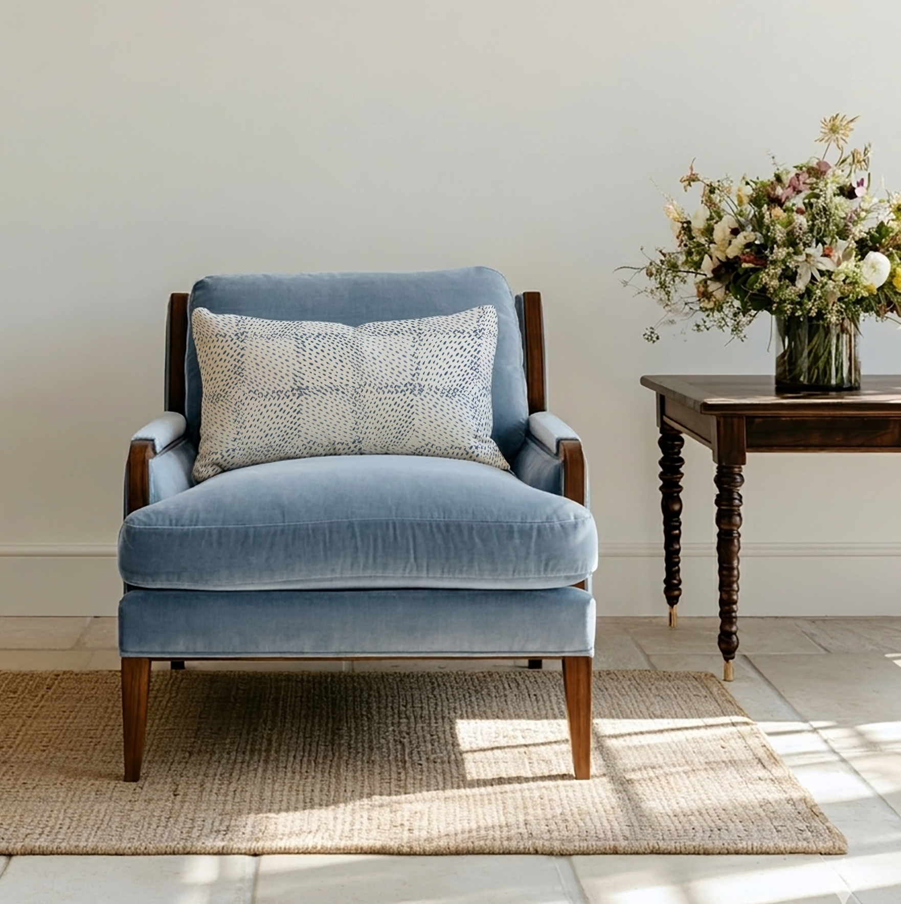 Velvet Fabric in Denim