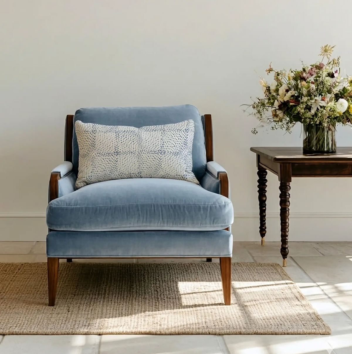 Velvet Fabric in Denim