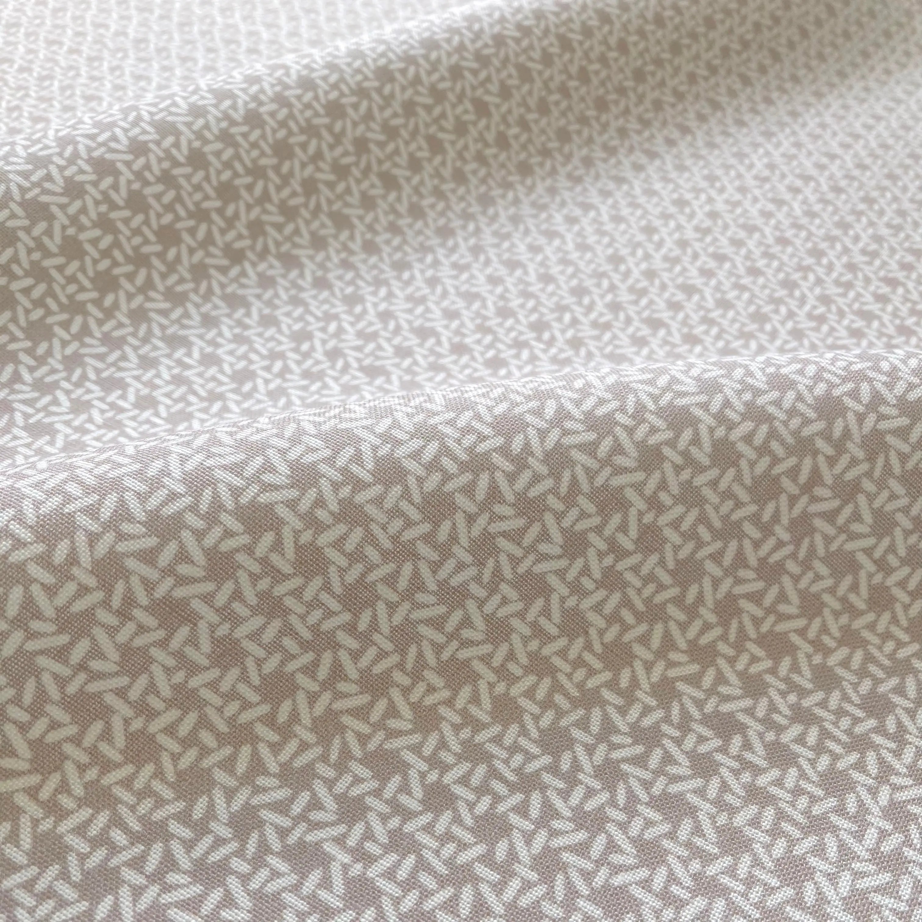 Carolina Rice fabric in Blush by Emily Daws — close-up detail of Belgian linen, Charleston Collection