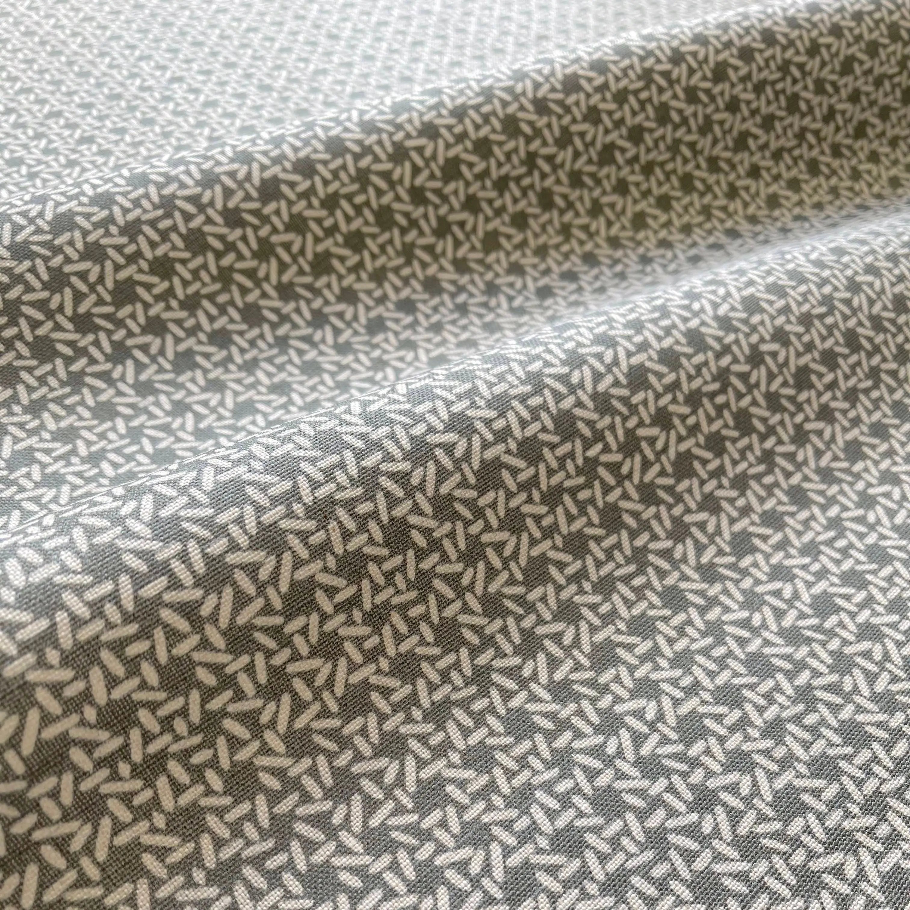 Carolina Rice fabric in Pine by Emily Daws — close-up detail of Belgian linen, Charleston Collection