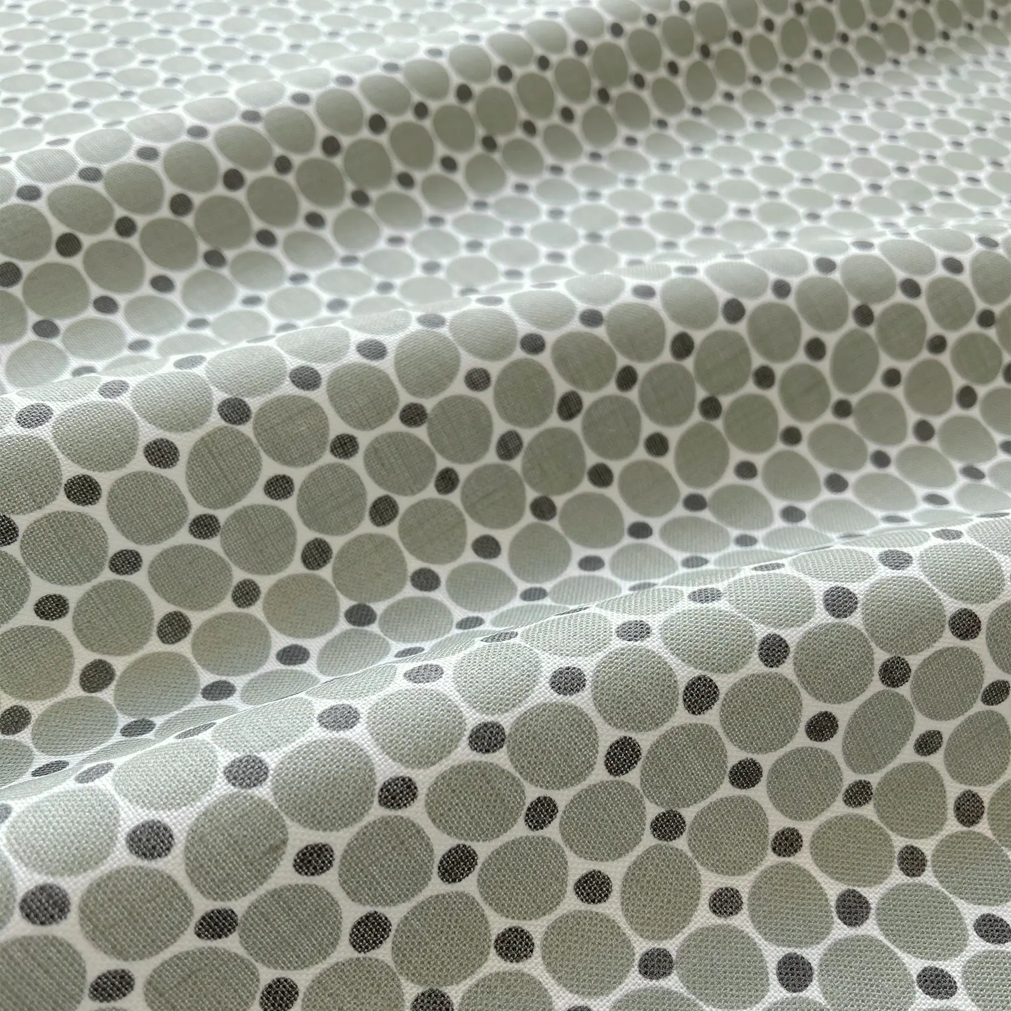 Cobblestone fabric in Olive by Emily Daws — close-up detail of Belgian linen, Charleston Collection