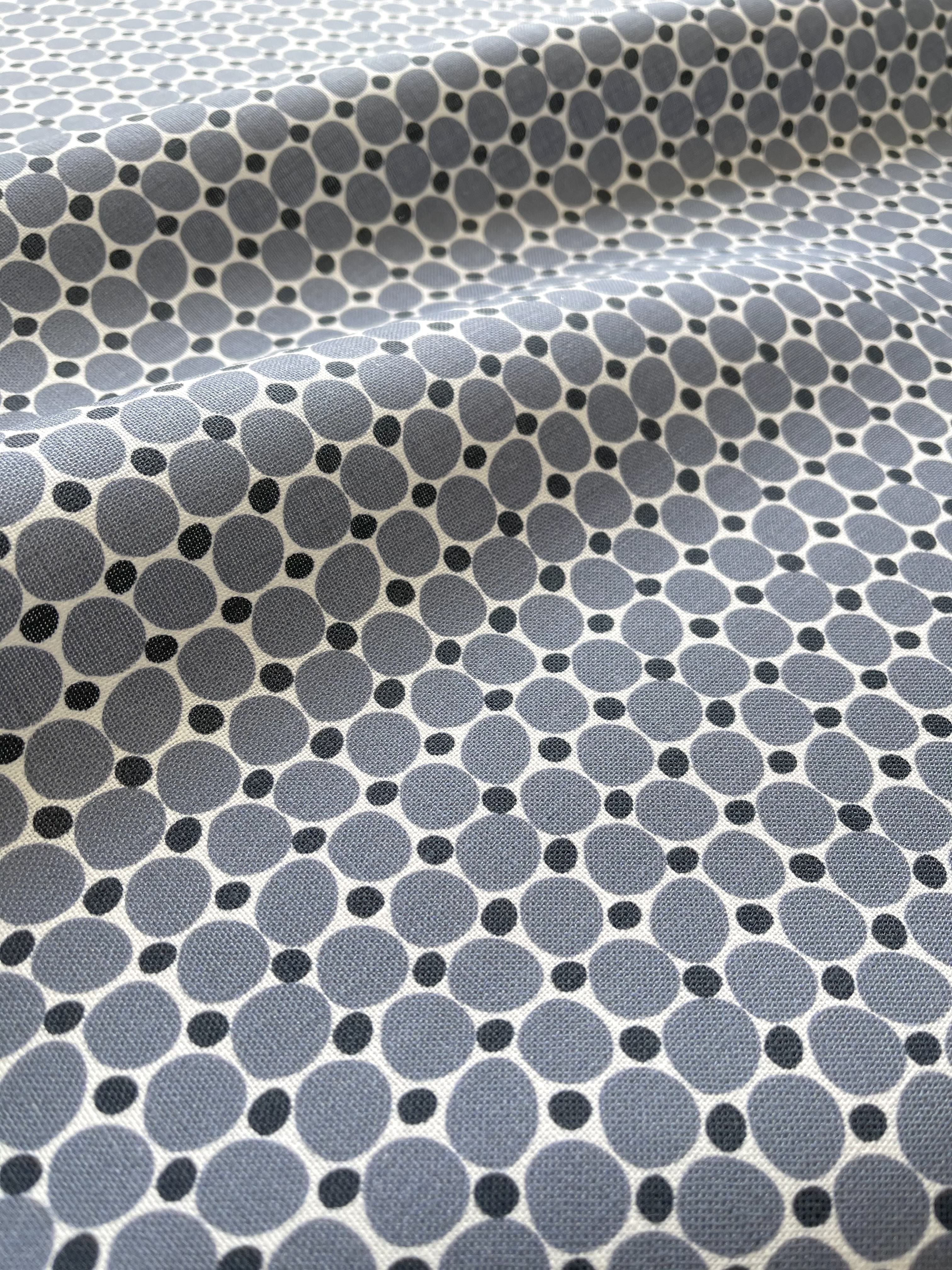 Cobblestone fabric in Ink by Emily Daws – close-up view showcasing linen texture and design – Charleston fabric by the yard for interiors