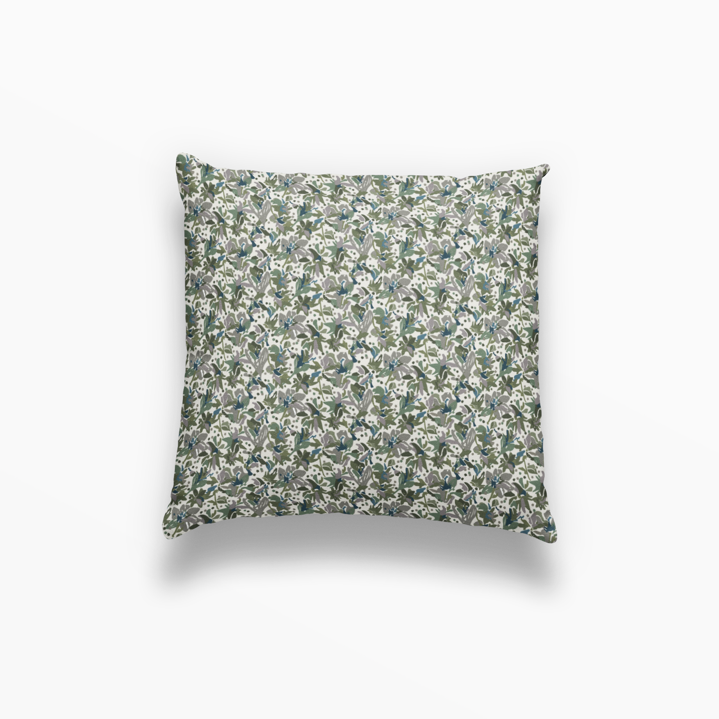 Eden pillow in Emerald by Emily Daws – square throw pillow with floral motifs for cottage-style decor