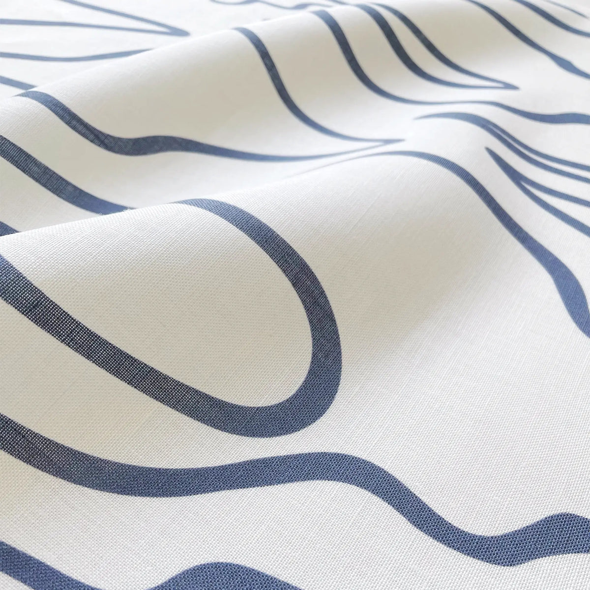 Edisto fabric in Ink by Emily Daws — close-up detail of Belgian linen, Sea Island Collection