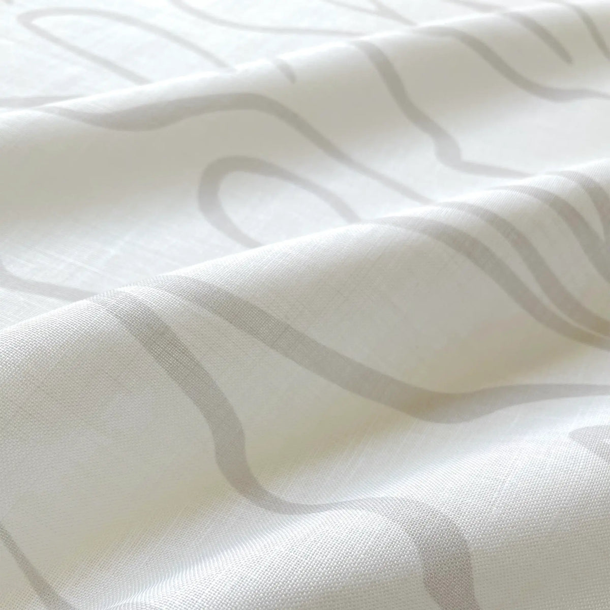 Edisto fabric in Fog by Emily Daws — close-up detail of Belgian linen, Sea Island Collection