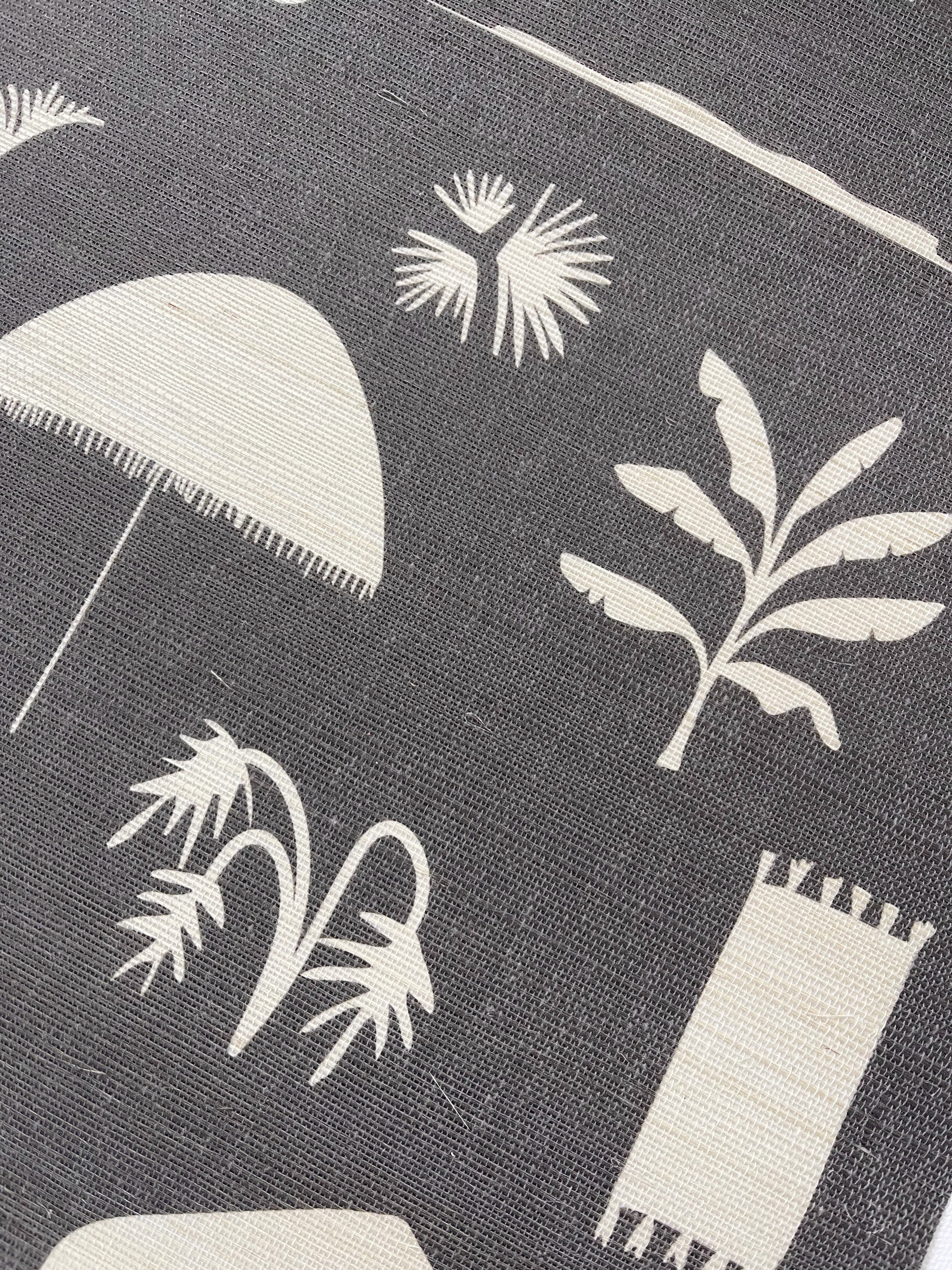 Folly Toile wallpaper in Storm – close-up showing texture and tone of design
